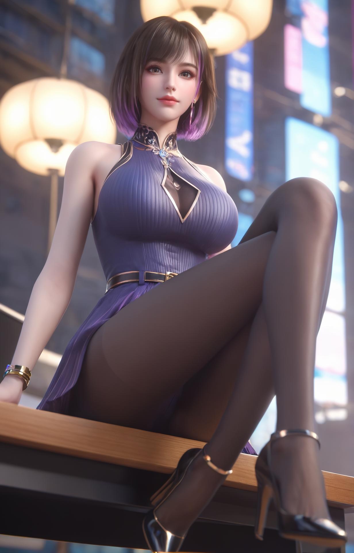 AI Porn - 深空彼岸 吴茵：長髮角色寫真美胸AI成人向圖集 306P