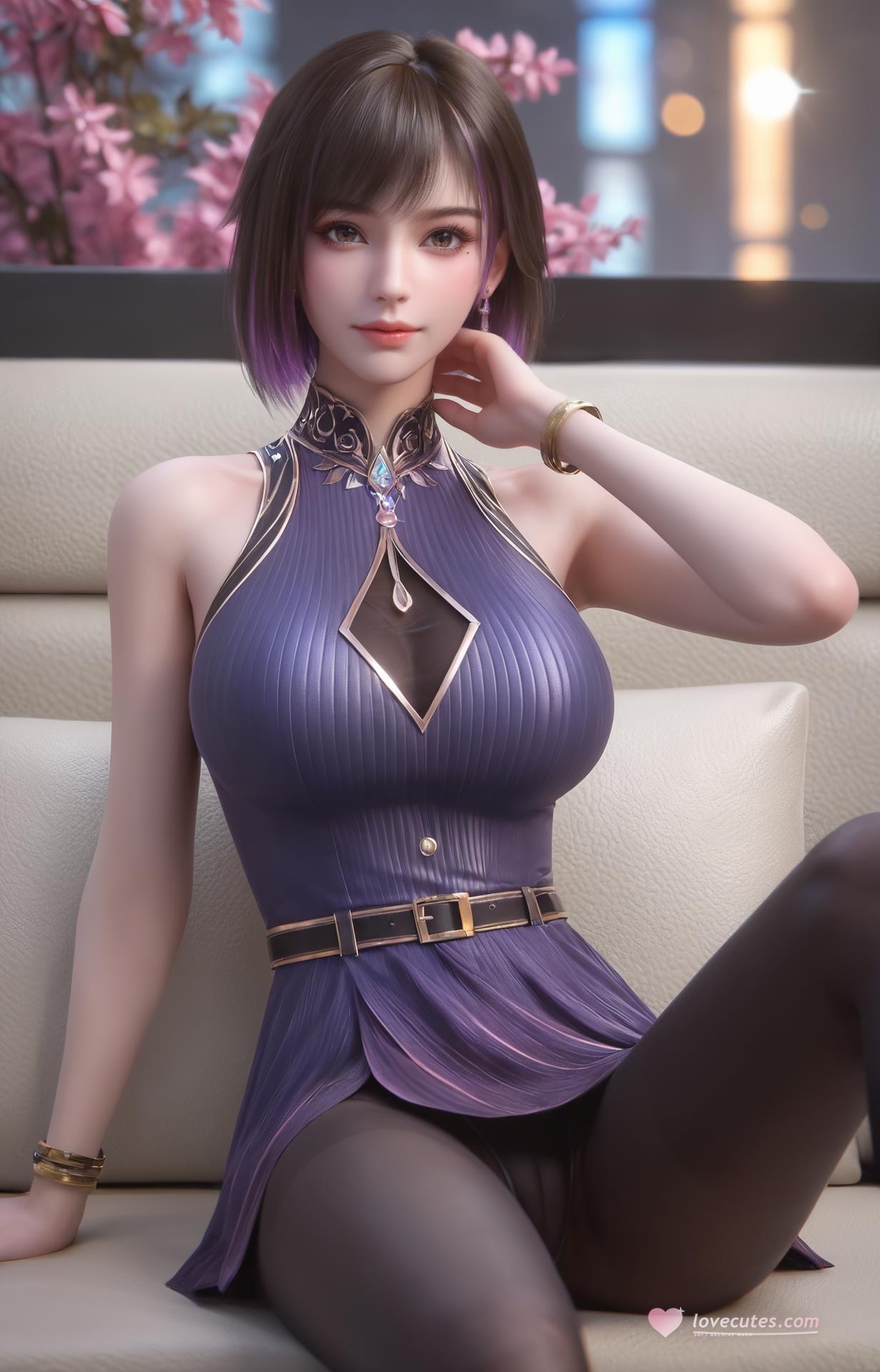AI Porn - 深空彼岸 吴茵：長髮角色寫真美胸AI成人向圖集 306P