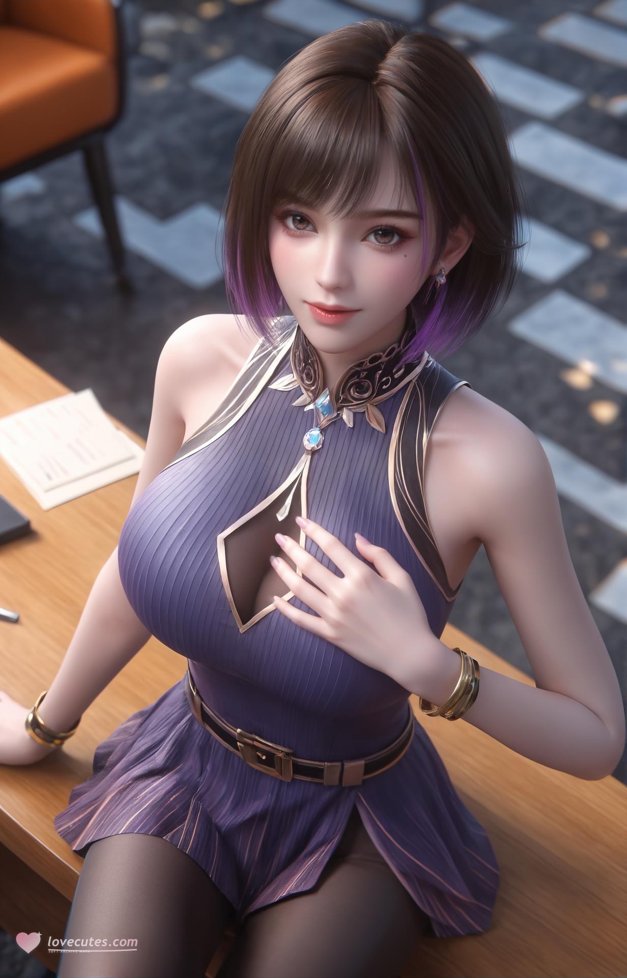 AI Porn - 深空彼岸 吴茵：長髮角色寫真美胸AI成人向圖集 306P