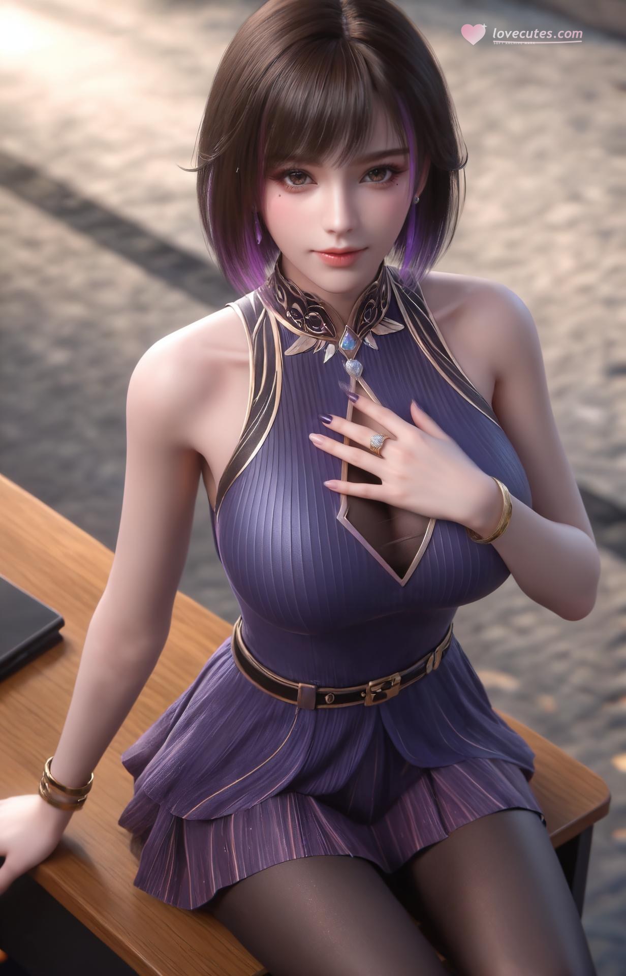 AI Porn - 深空彼岸 吴茵：長髮角色寫真美胸AI成人向圖集 306P
