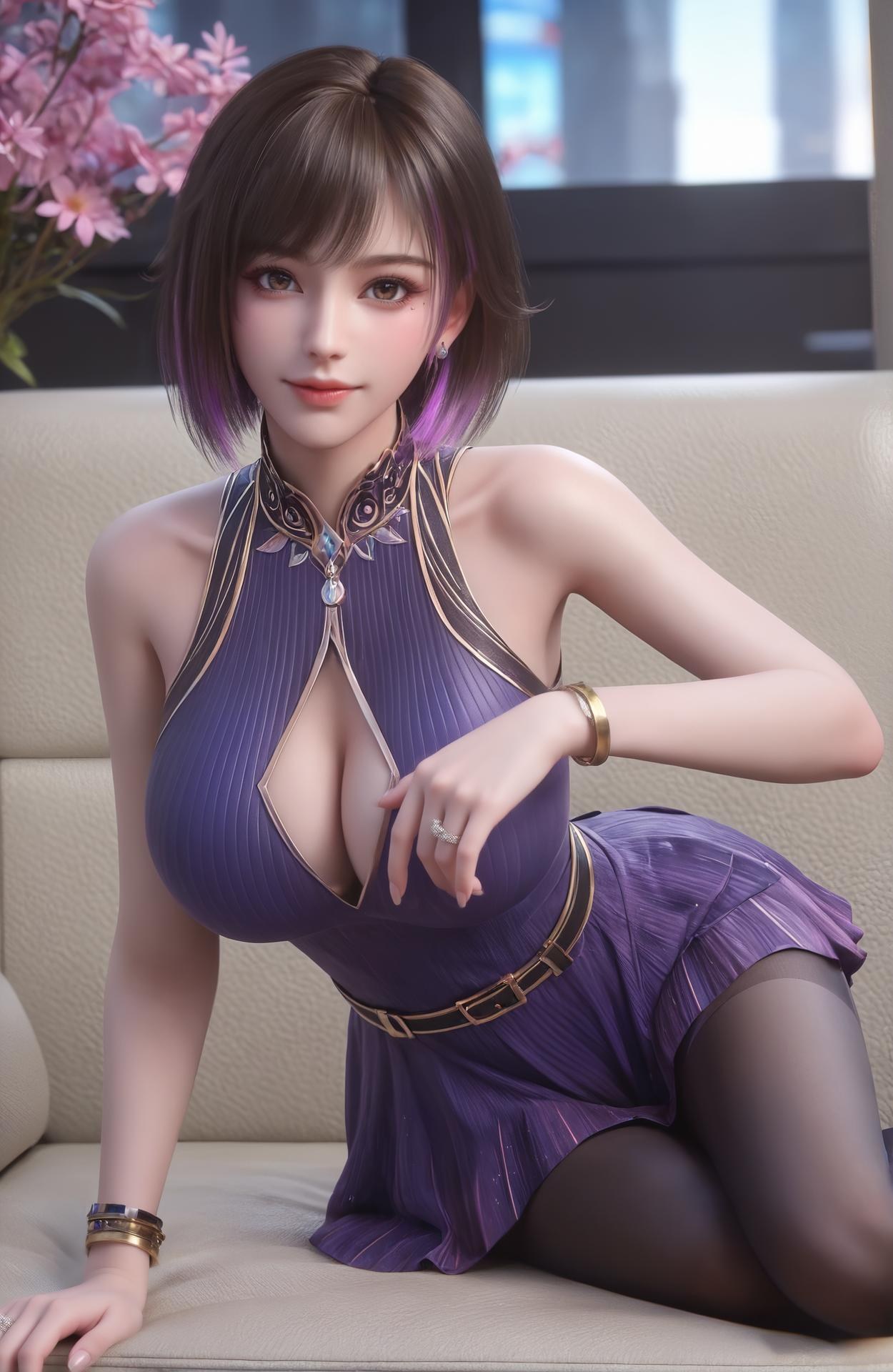 AI Porn - 深空彼岸 吴茵：長髮角色寫真美胸AI成人向圖集 306P