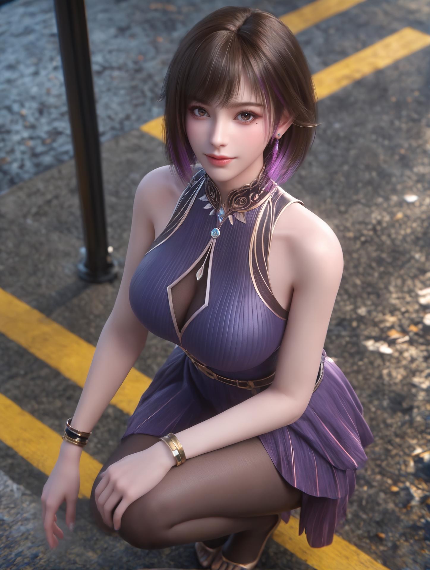 AI Porn - 深空彼岸 吴茵：長髮角色寫真美胸AI成人向圖集 306P