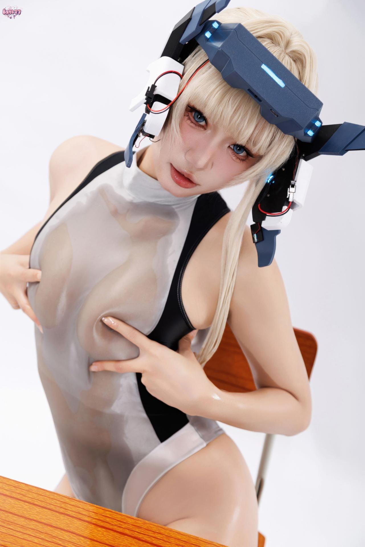 [cosplay] 柒柒要乖哦 - 蔚蓝档案 飞鸟马时 竞泳：蔚蓝档案 飞鸟马时 竞泳角色還原泳装美腿 64P