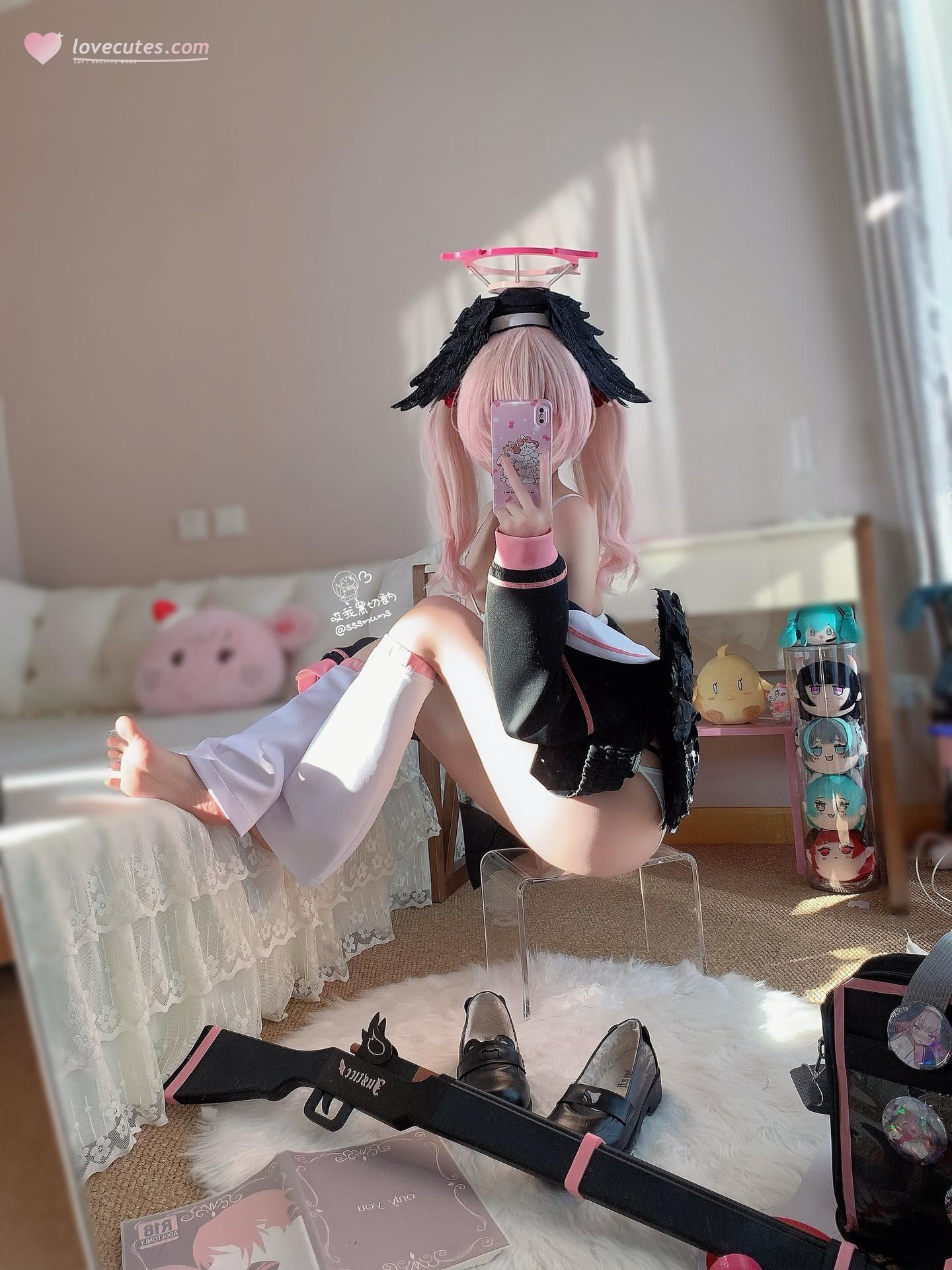 [cosplay] 曲奇軟fufu - 蔚藍檔案 江小春：白絲足部美腿角色還原 46P3V