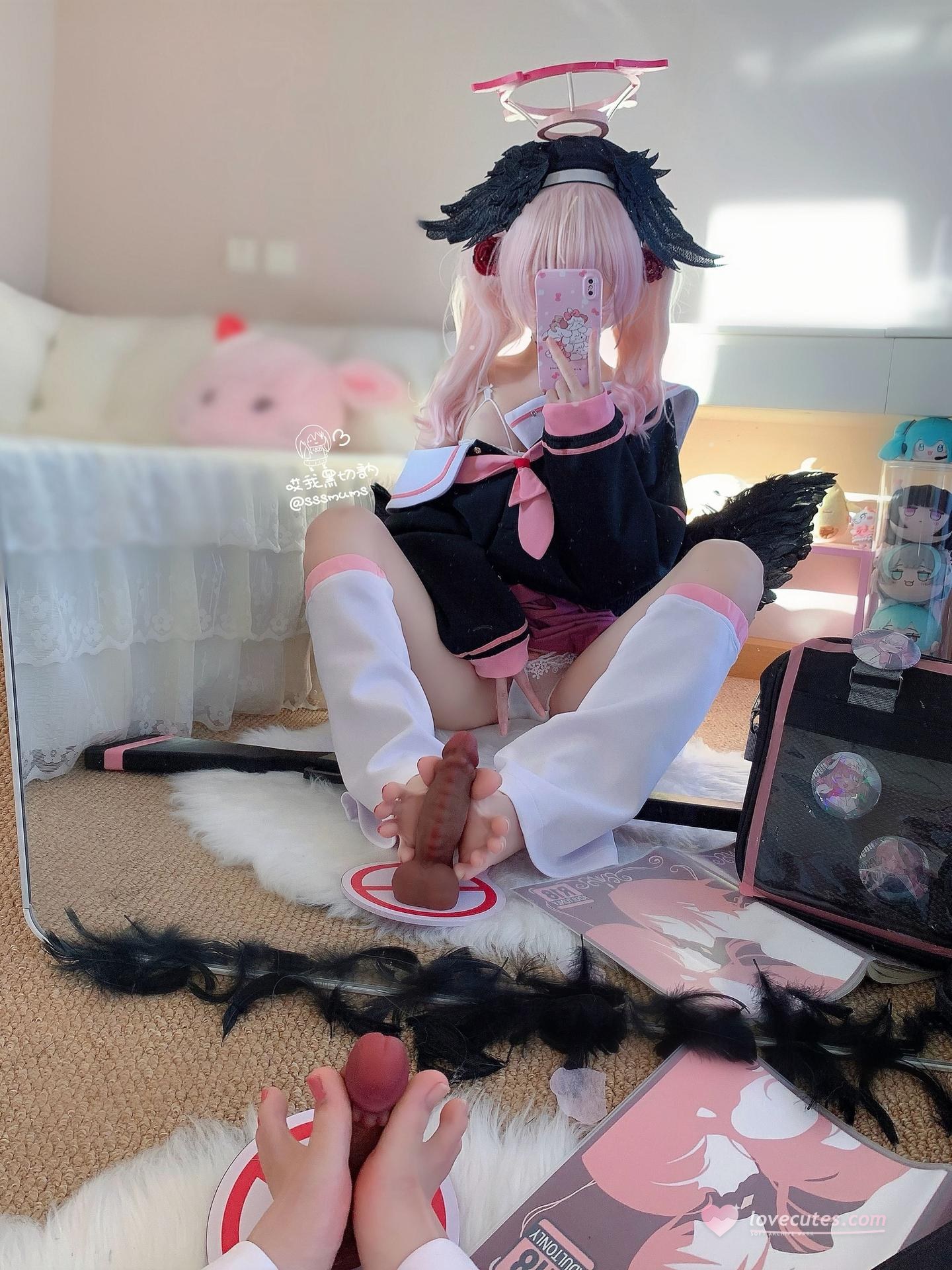 [cosplay] 曲奇軟fufu - 蔚藍檔案 江小春：白絲足部美腿角色還原 46P3V