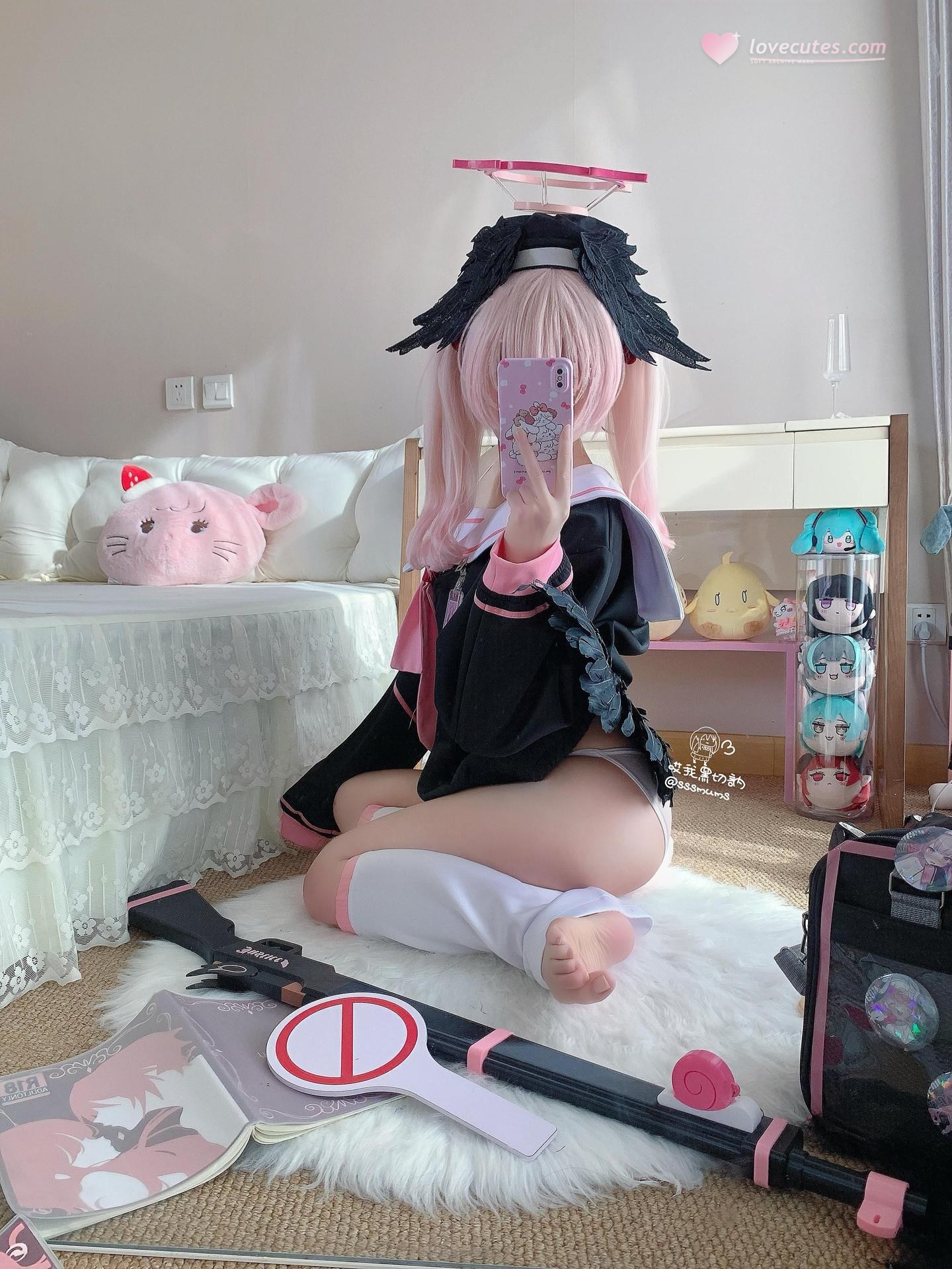 [cosplay] 曲奇軟fufu - 蔚藍檔案 江小春：白絲足部美腿角色還原 46P3V