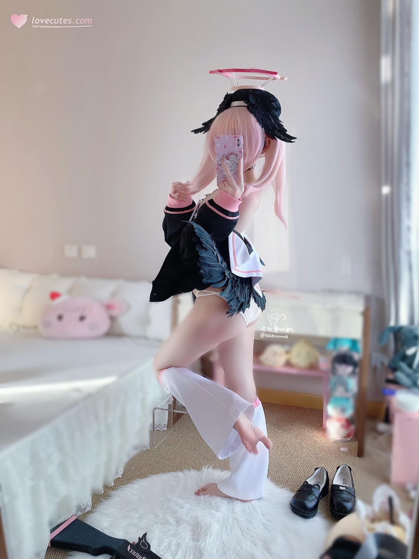 [cosplay] 曲奇軟fufu - 蔚藍檔案 江小春：白絲足部美腿角色還原 46P3V
