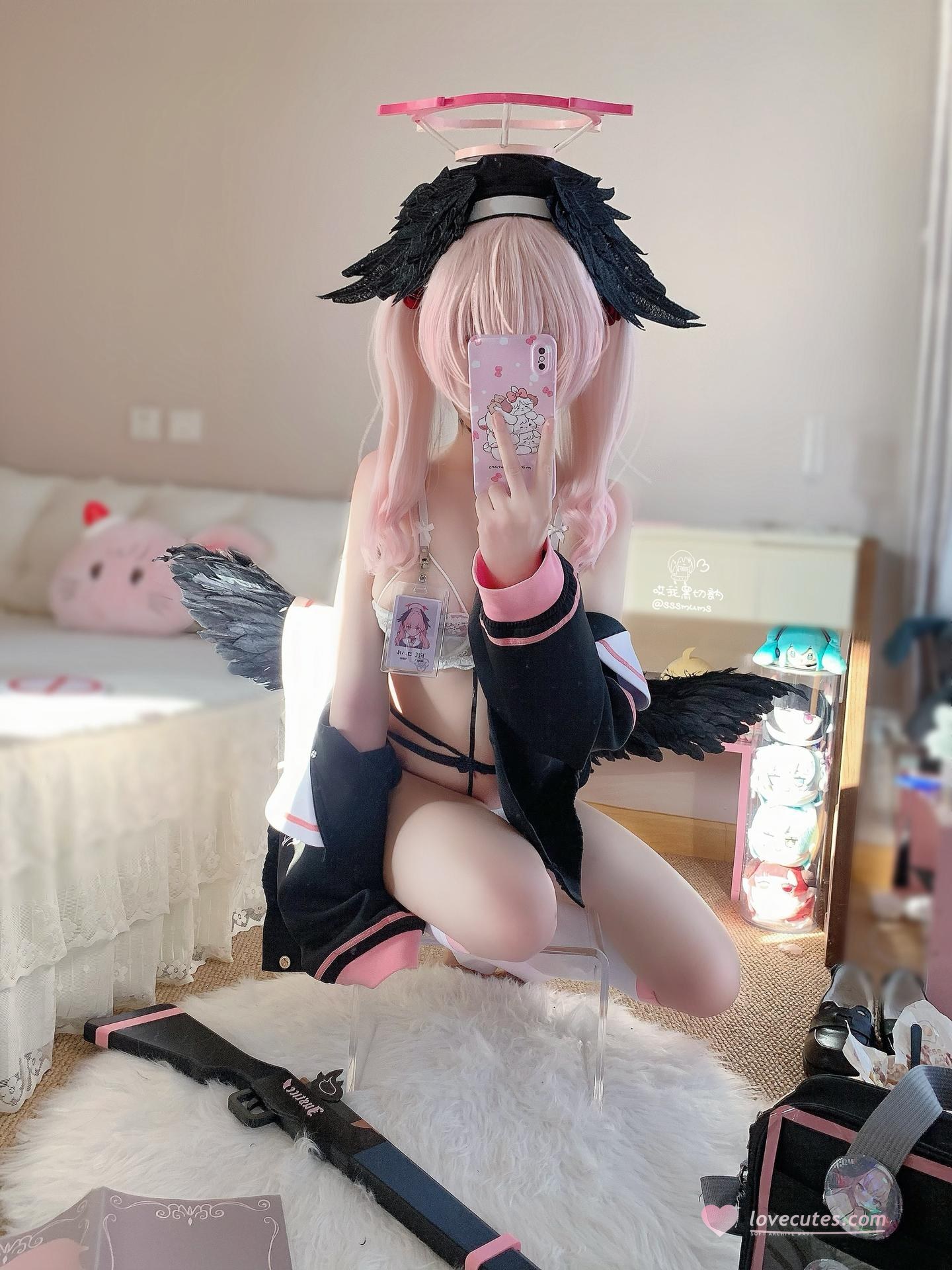 [cosplay] 曲奇軟fufu - 蔚藍檔案 江小春：白絲足部美腿角色還原 46P3V