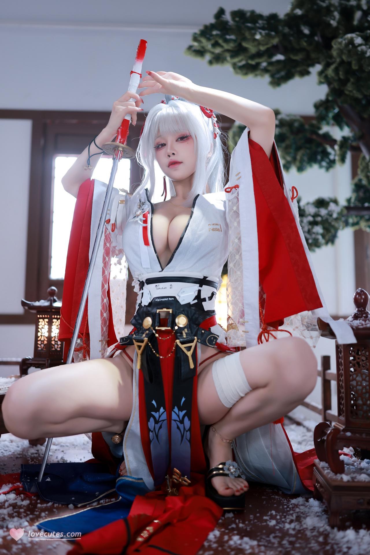 [cosplay] 水淼aqua - 鸣潮 绯雪：鸣潮 绯雪角色還原美腿大尺度 51P
