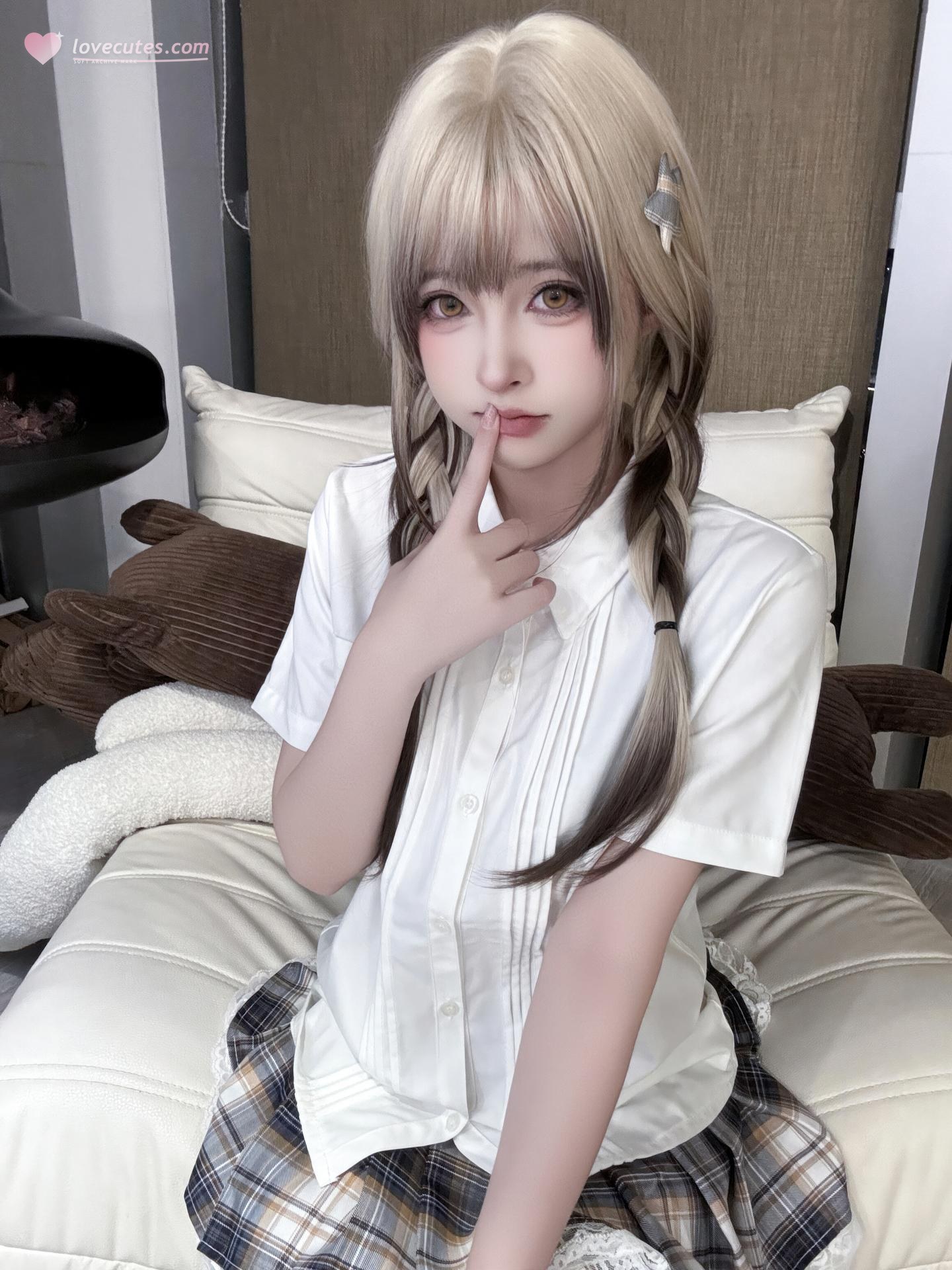 [私房] Shimizu Yuno - 白シャツと白ストッキング写真 55P1V