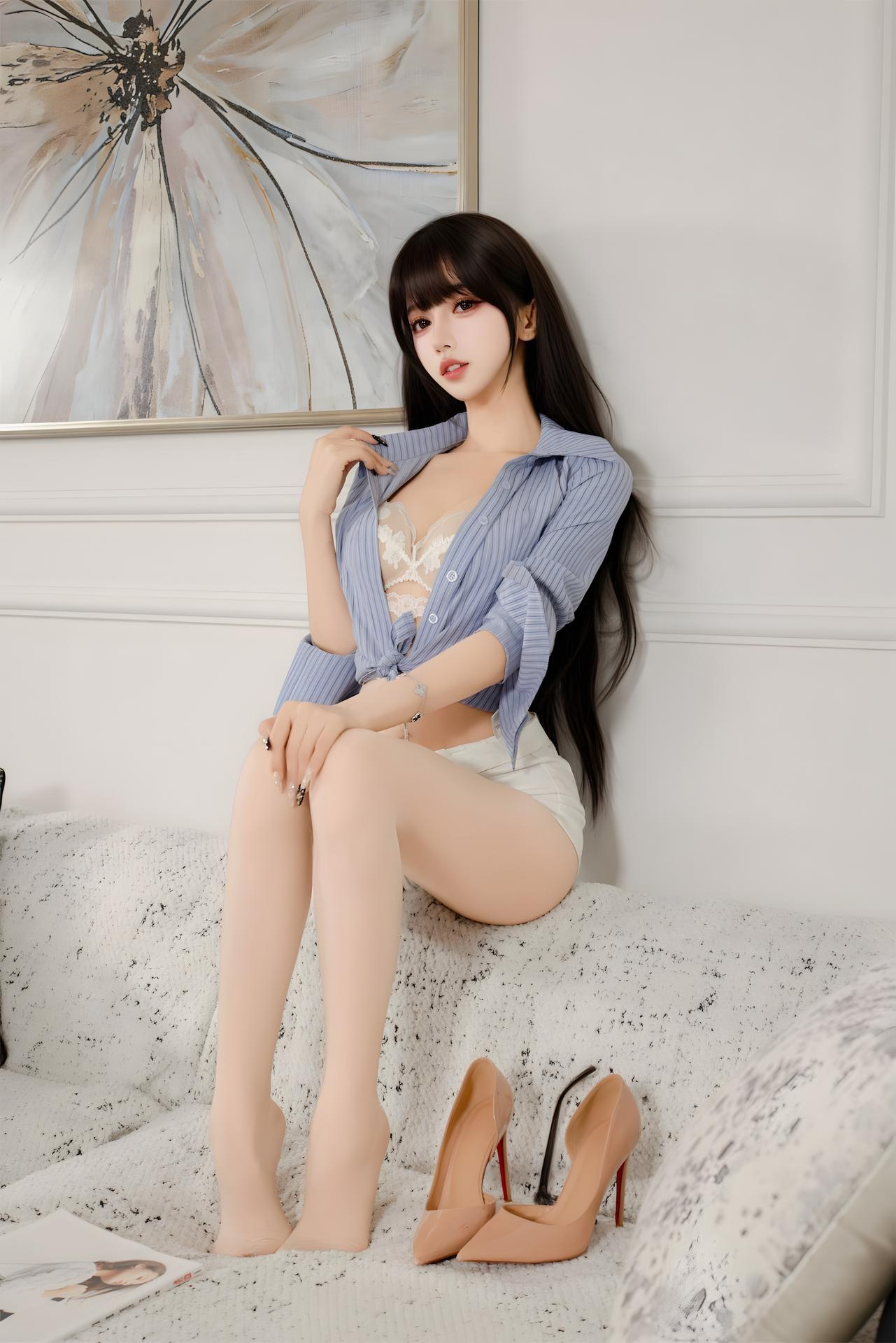 [Photo Set] Guoqi Mixianxian Miao - nude stockings office lady bộ ảnh cosplay 47P