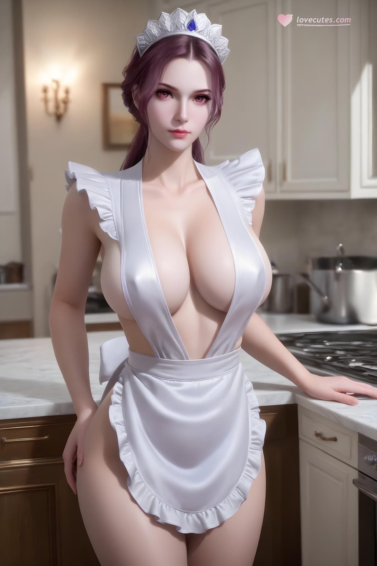 AI Porn - 斗罗大陆 比比东：女僕裝長髮角色寫真AI成人向圖集 100P