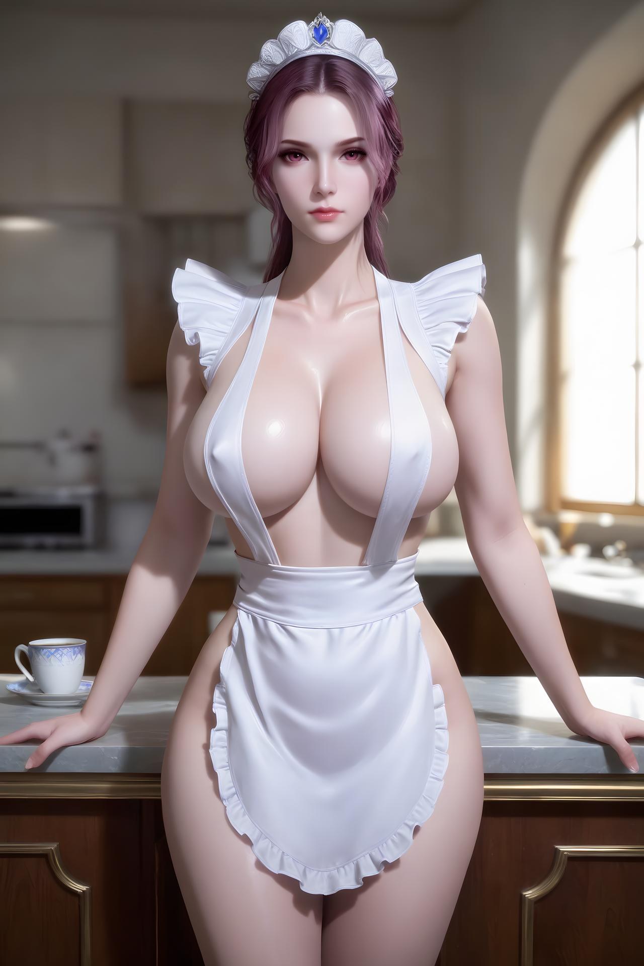 AI Porn - 斗罗大陆 比比东：女僕裝長髮角色寫真AI成人向圖集 100P