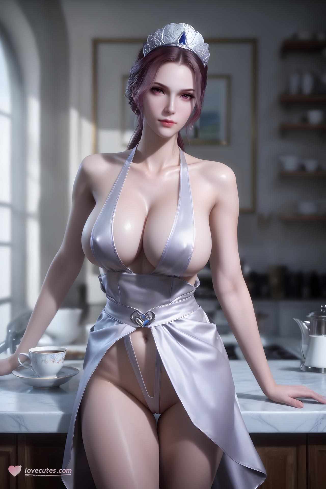 AI Porn - 斗罗大陆 比比东：女僕裝長髮角色寫真AI成人向圖集 100P