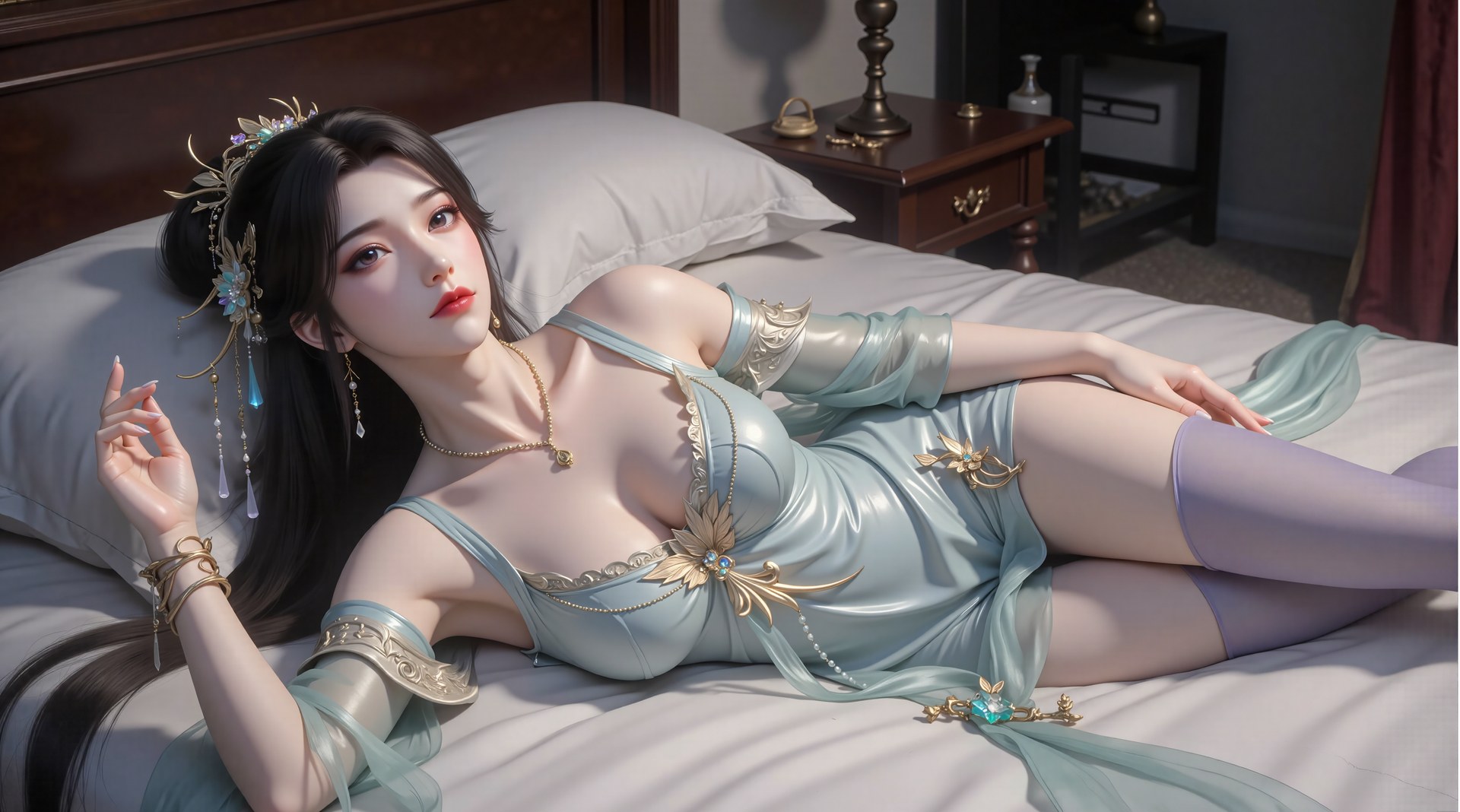 AI Porn - Xi Youqin fantasy hanfu character gallery long hair AI Adult Gallery 70P