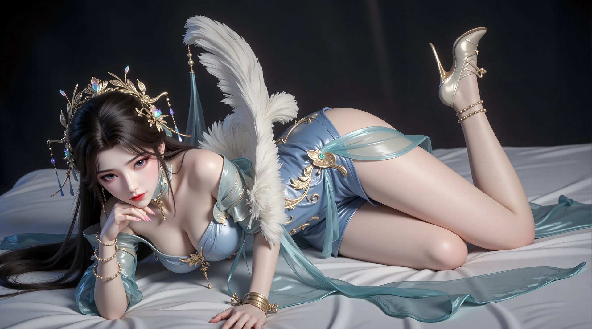 AI Porn - Xi Youqin fantasy hanfu character gallery long hair AI Adult Gallery 70P