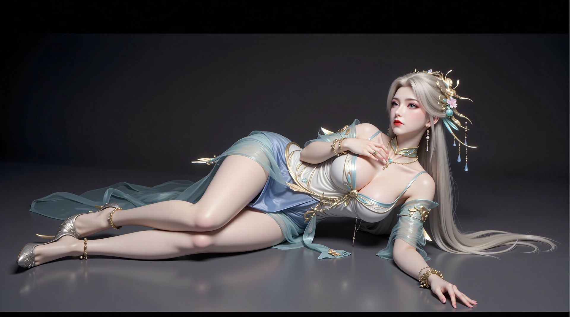 AI Porn - Xi Youqin fantasy hanfu character gallery long hair AI Adult Gallery 70P
