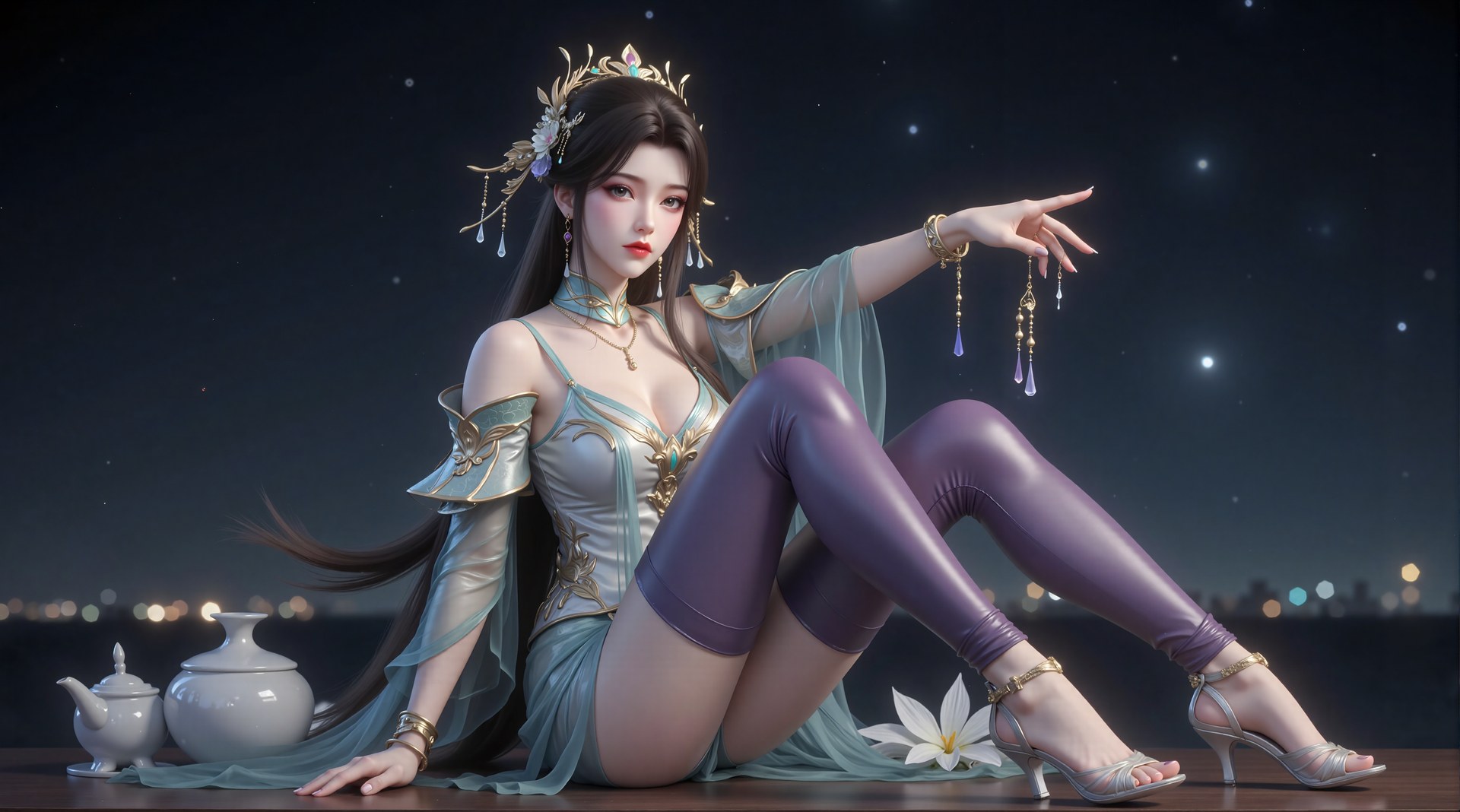 AI Porn - Xi Youqin fantasy hanfu character gallery long hair AI Adult Gallery 70P