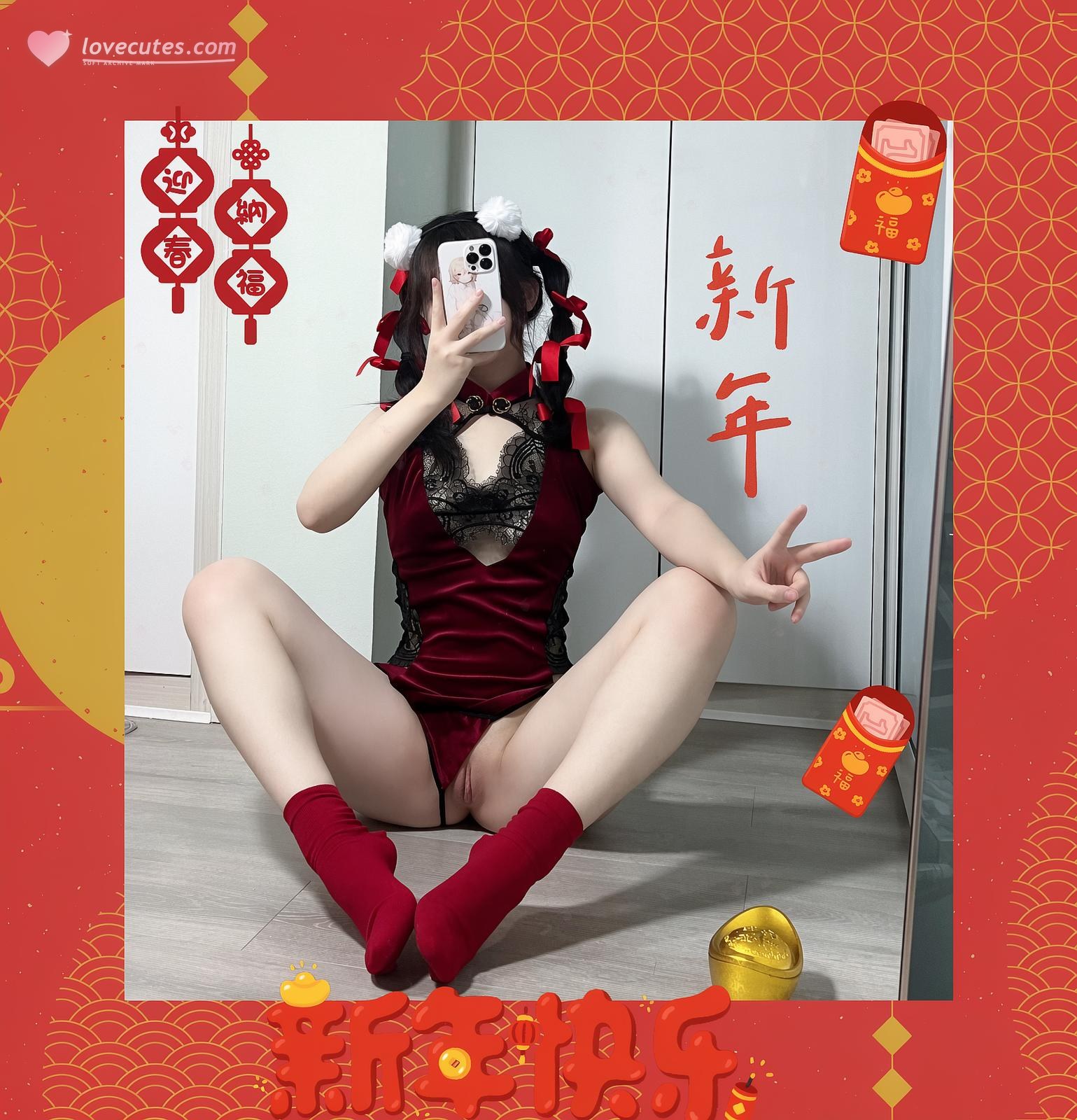 [私房] 刺卜(連連) - 白虎私拍合集 #02：黑色蕾絲白絲天使捆綁 163P46V