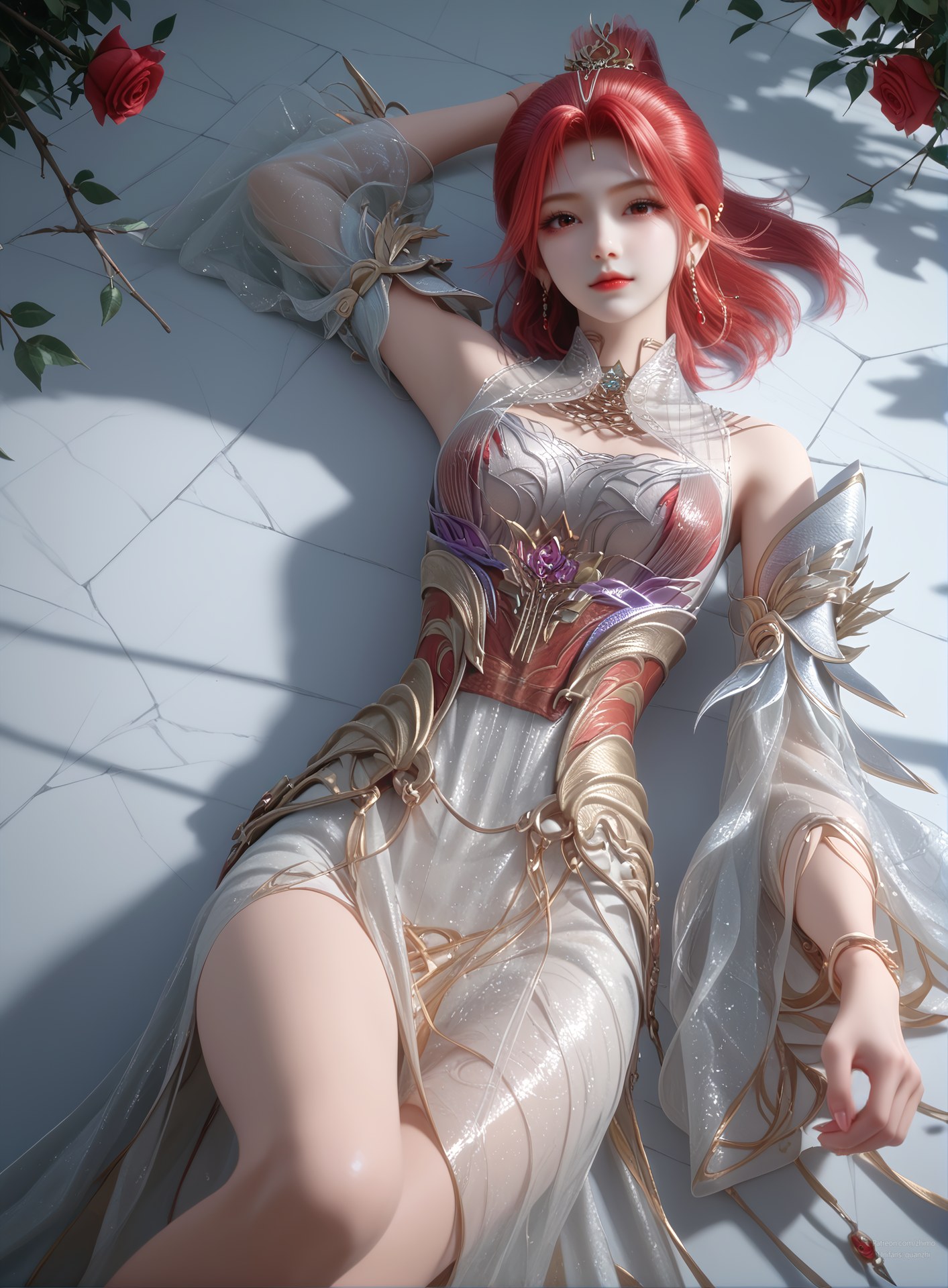 AI Porn - Apotheosis Huo Yuner fantasy hanfu character gallery long hair AI Adult Gallery 110P