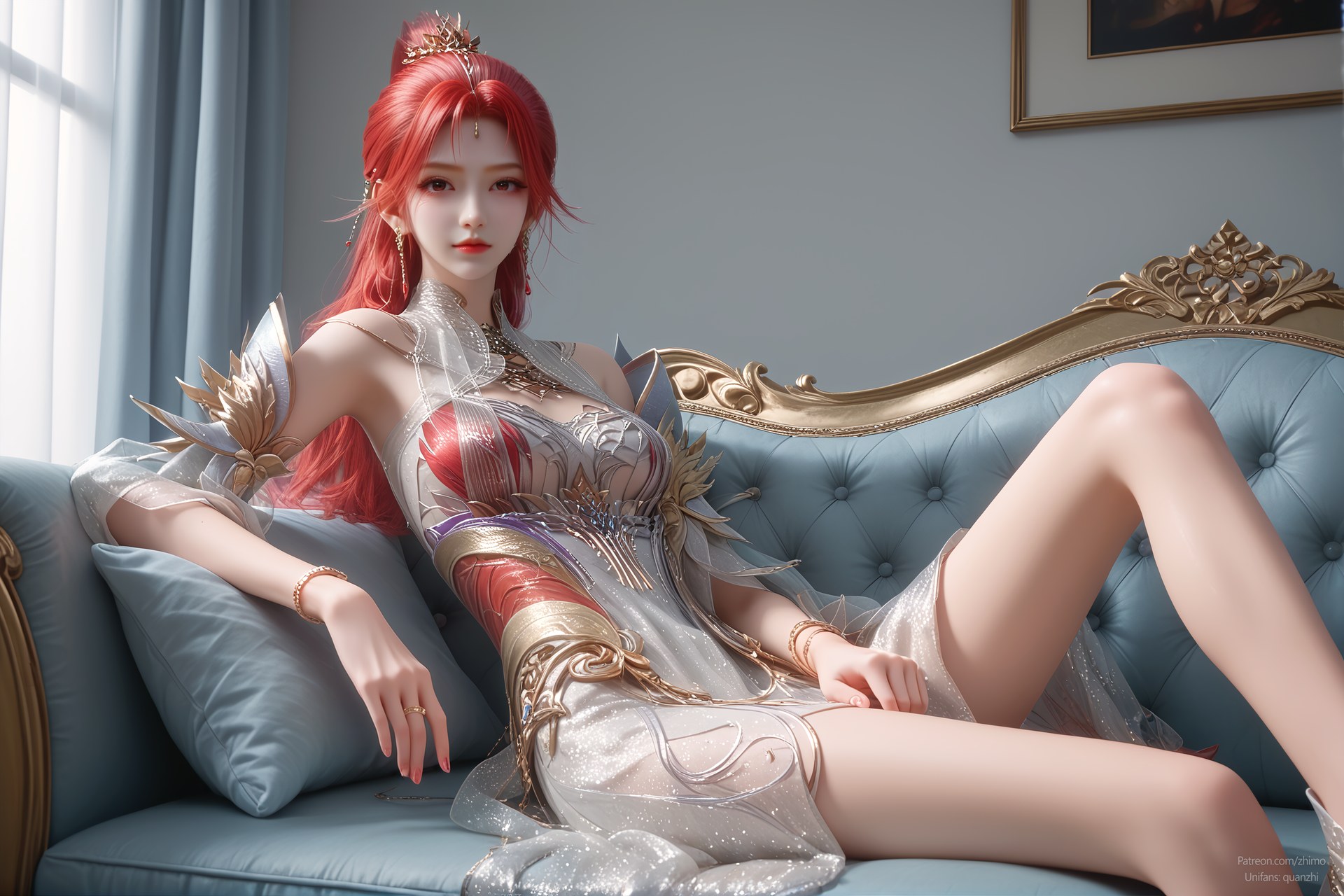 AI Porn - 百炼成神 火允儿：古风角色寫真長髮AI成人向圖集 110P