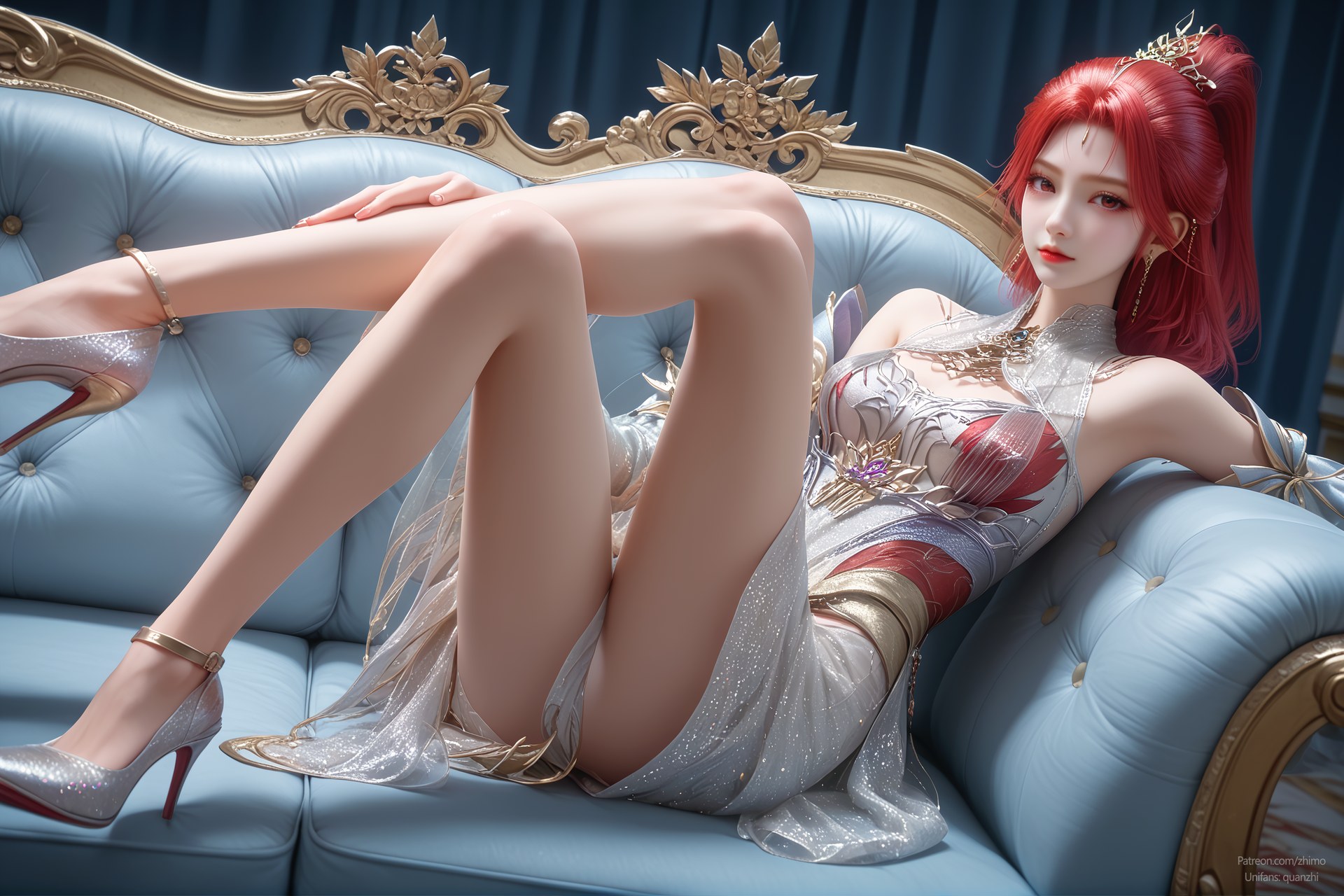 AI Porn - 百炼成神 火允儿：古风角色寫真長髮AI成人向圖集 110P