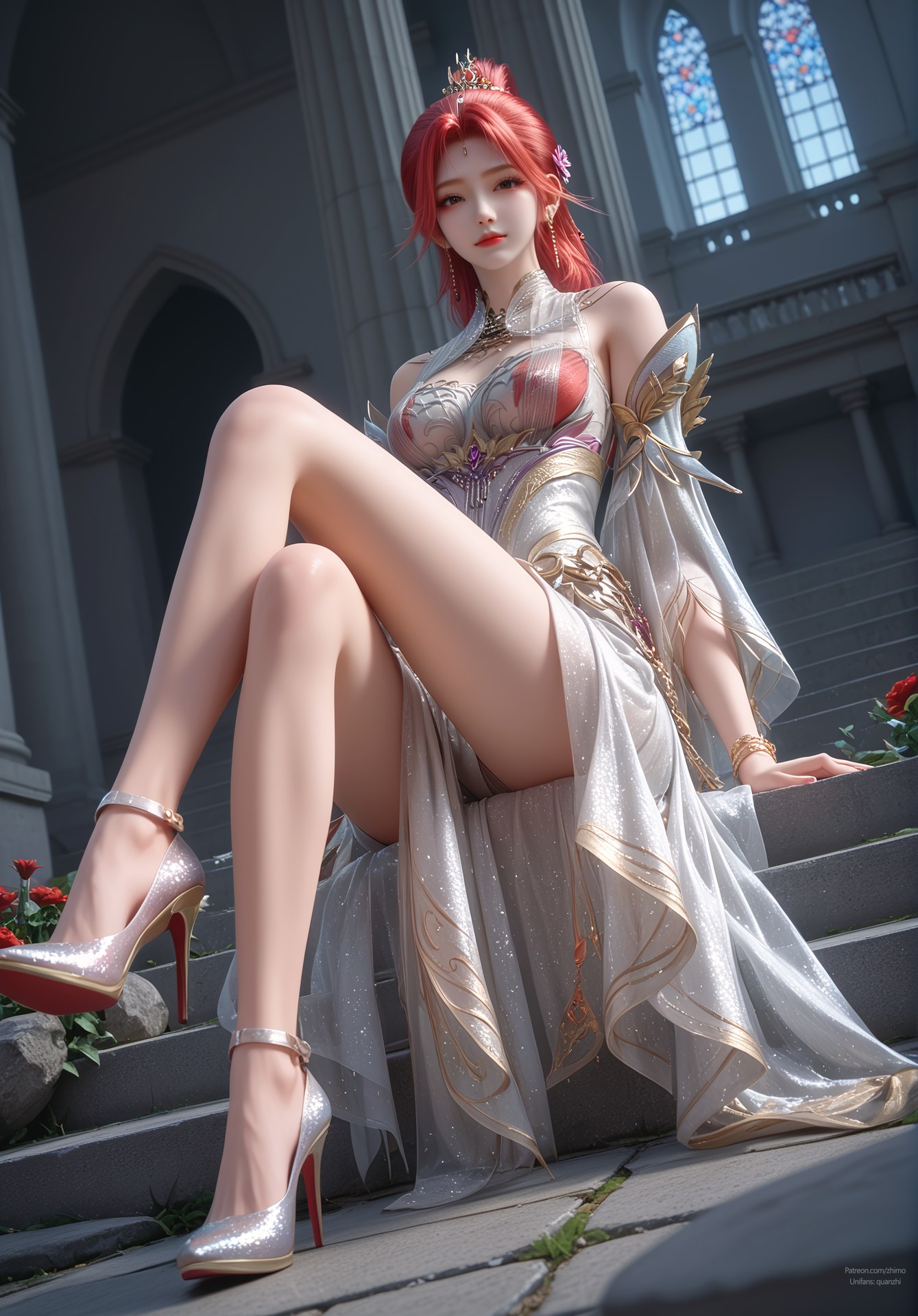 AI Porn - Apotheosis Huo Yuner fantasy hanfu character gallery long hair AI Adult Gallery 110P