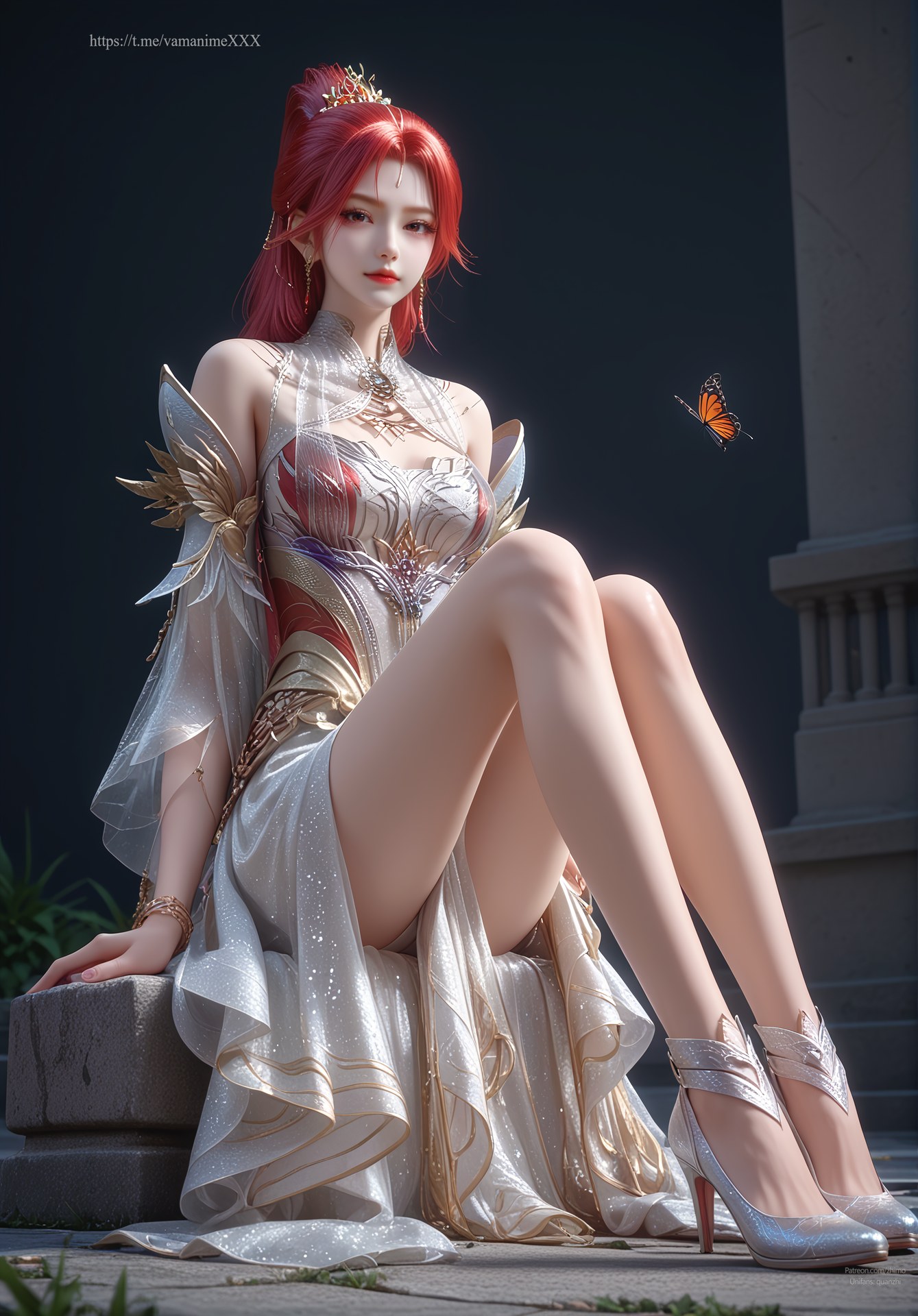 AI Porn - 百炼成神 火允儿：古风角色寫真長髮AI成人向圖集 110P