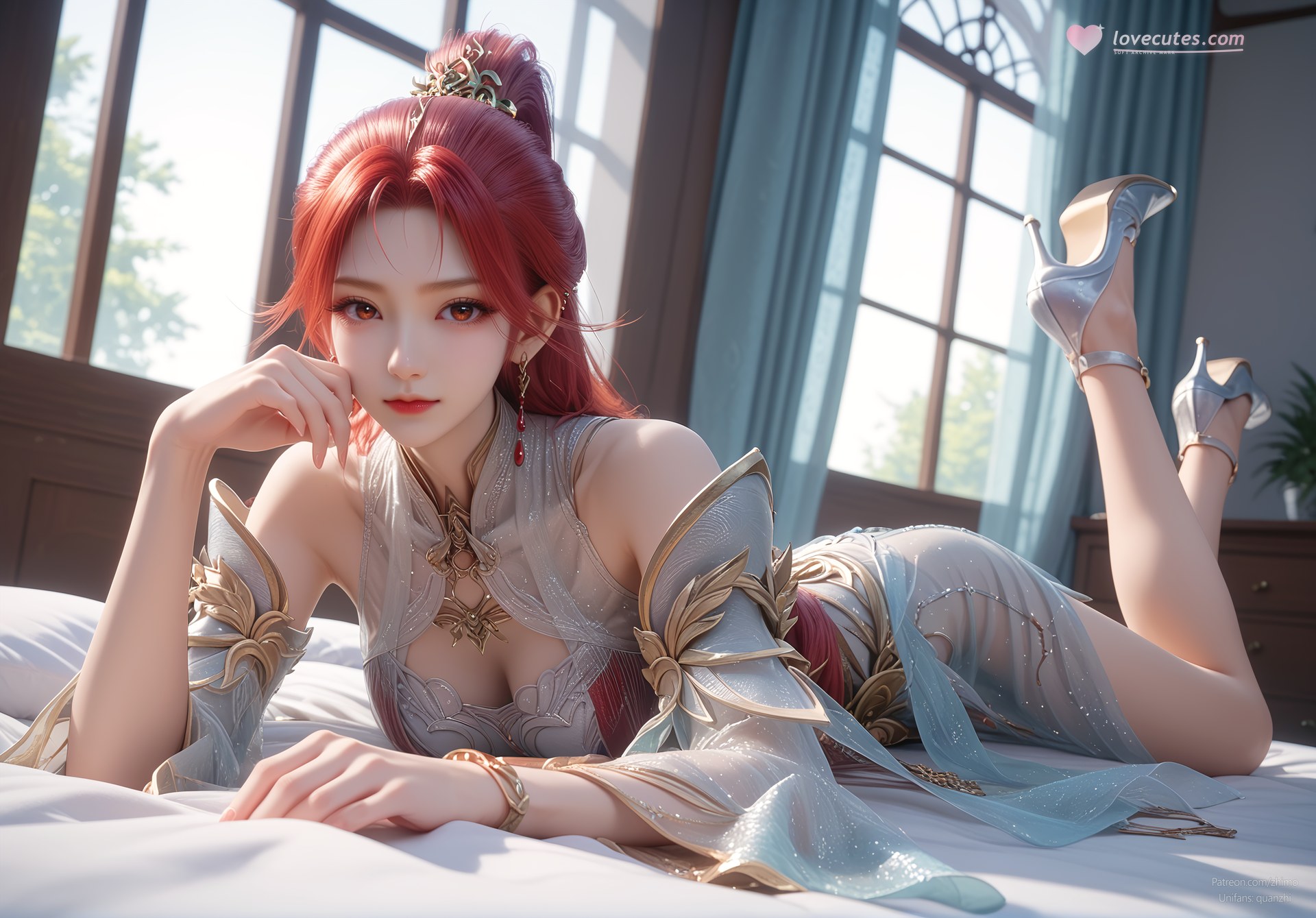AI Porn - Apotheosis Huo Yuner fantasy hanfu character gallery long hair AI Adult Gallery 110P