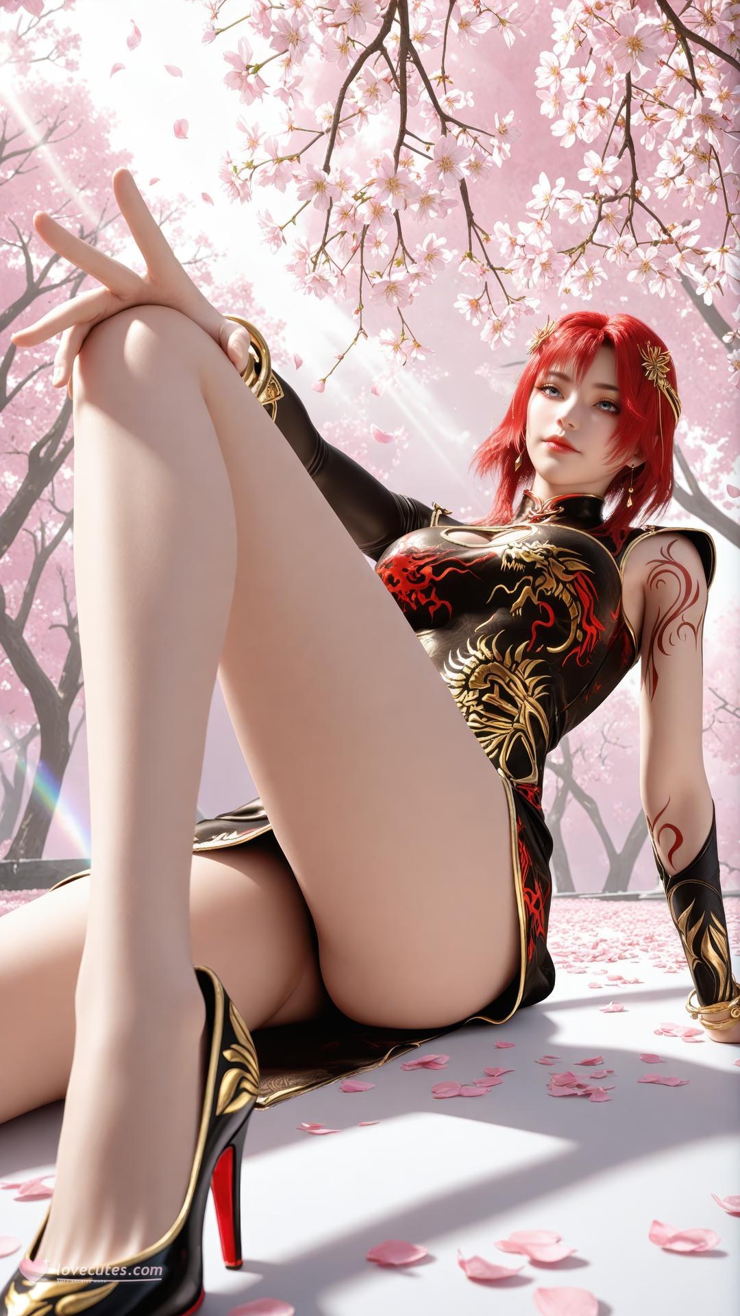 AI Porn - Apotheosis Zhu Wan fantasy hanfu character gallery long hair AI Adult Gallery 89P