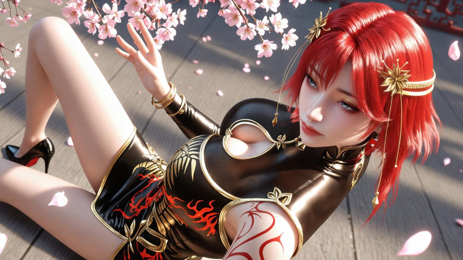 AI Porn - Apotheosis Zhu Wan fantasy hanfu character gallery long hair AI Adult Gallery 89P