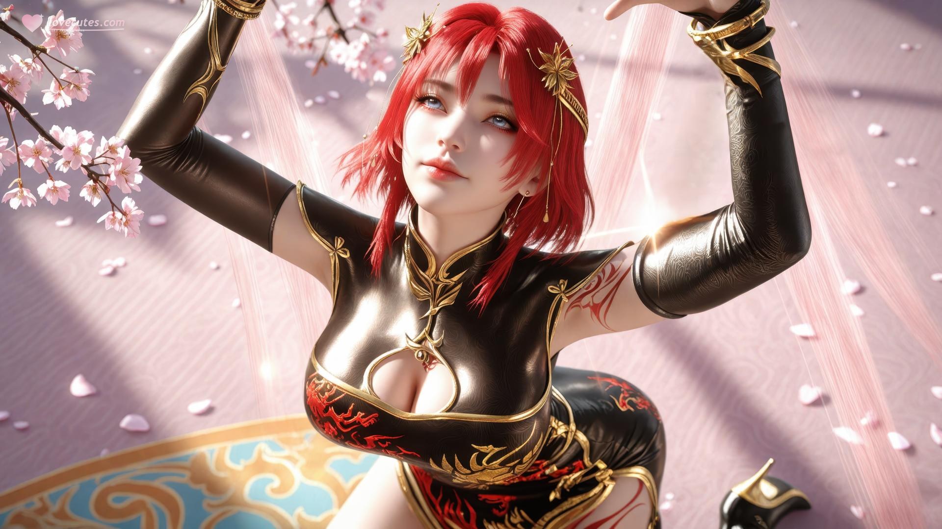 AI Porn - 百炼成神 朱绾：古风角色寫真長髮AI成人向圖集 89P