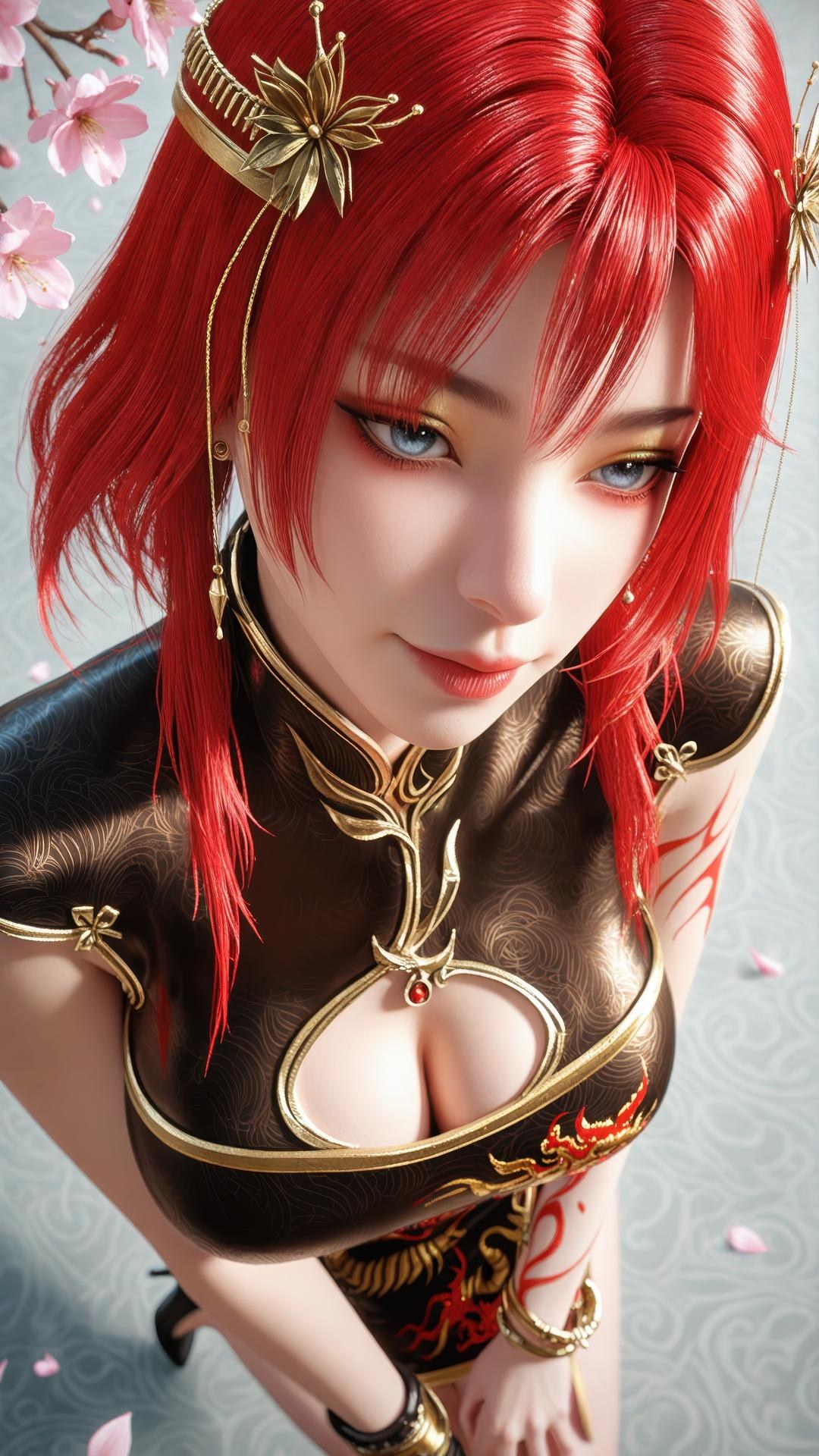 AI Porn - 百炼成神 朱绾：古风角色寫真長髮AI成人向圖集 89P