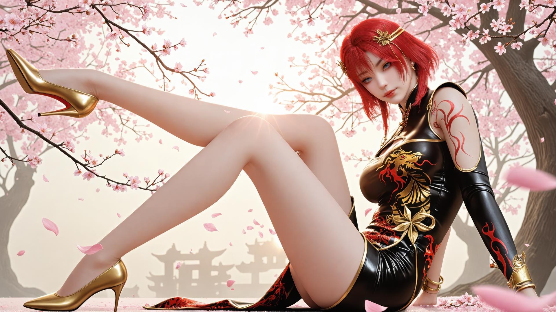 AI Porn - 百炼成神 朱绾：古风角色寫真長髮AI成人向圖集 89P