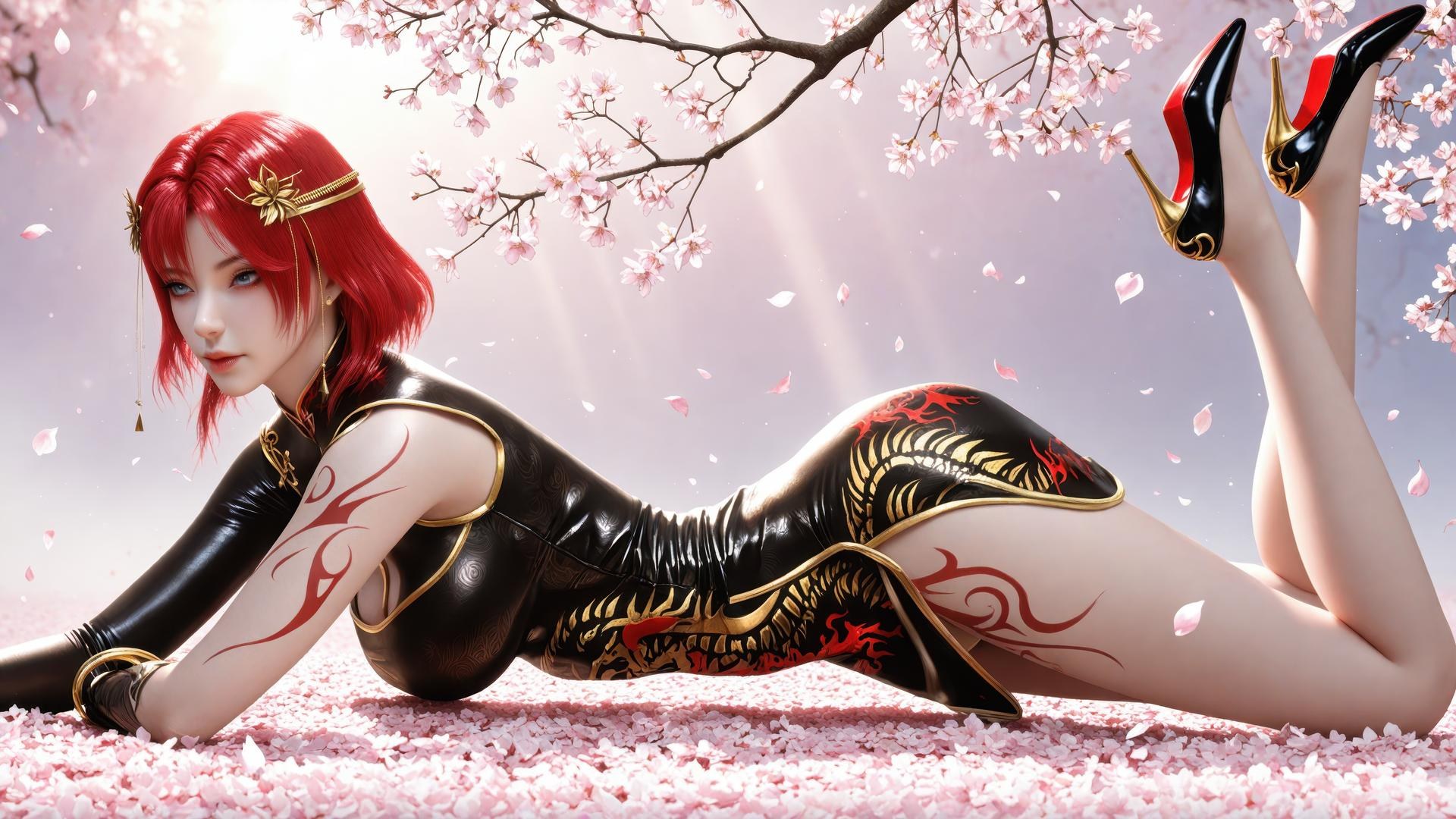 AI Porn - 百炼成神 朱绾：古风角色寫真長髮AI成人向圖集 89P