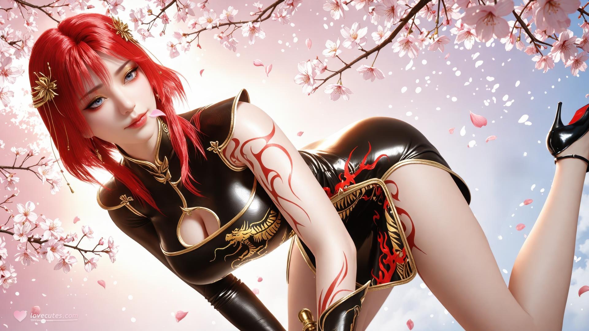 AI Porn - 百炼成神 朱绾：古风角色寫真長髮AI成人向圖集 89P