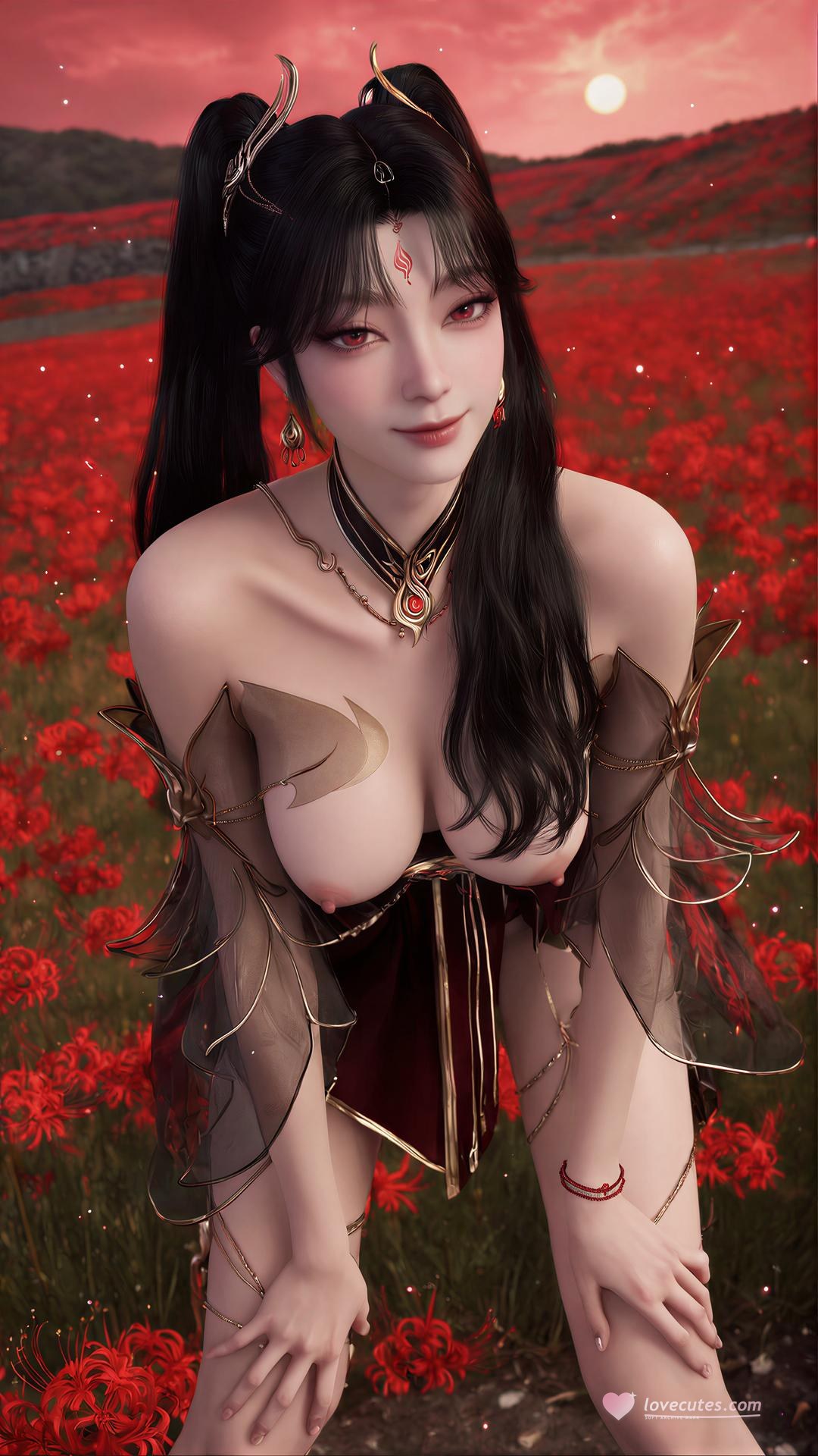 AI Porn - 蛋蛋：角色寫真長髮美胸AI成人向圖集 102P