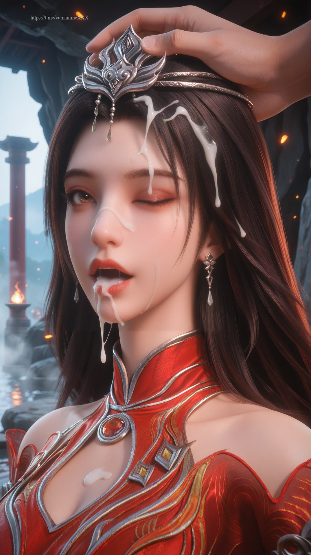 AI Porn - Red-Robed Corpse King Yuxin red outfit character gallery long hair AI Adult Gallery 106P9V