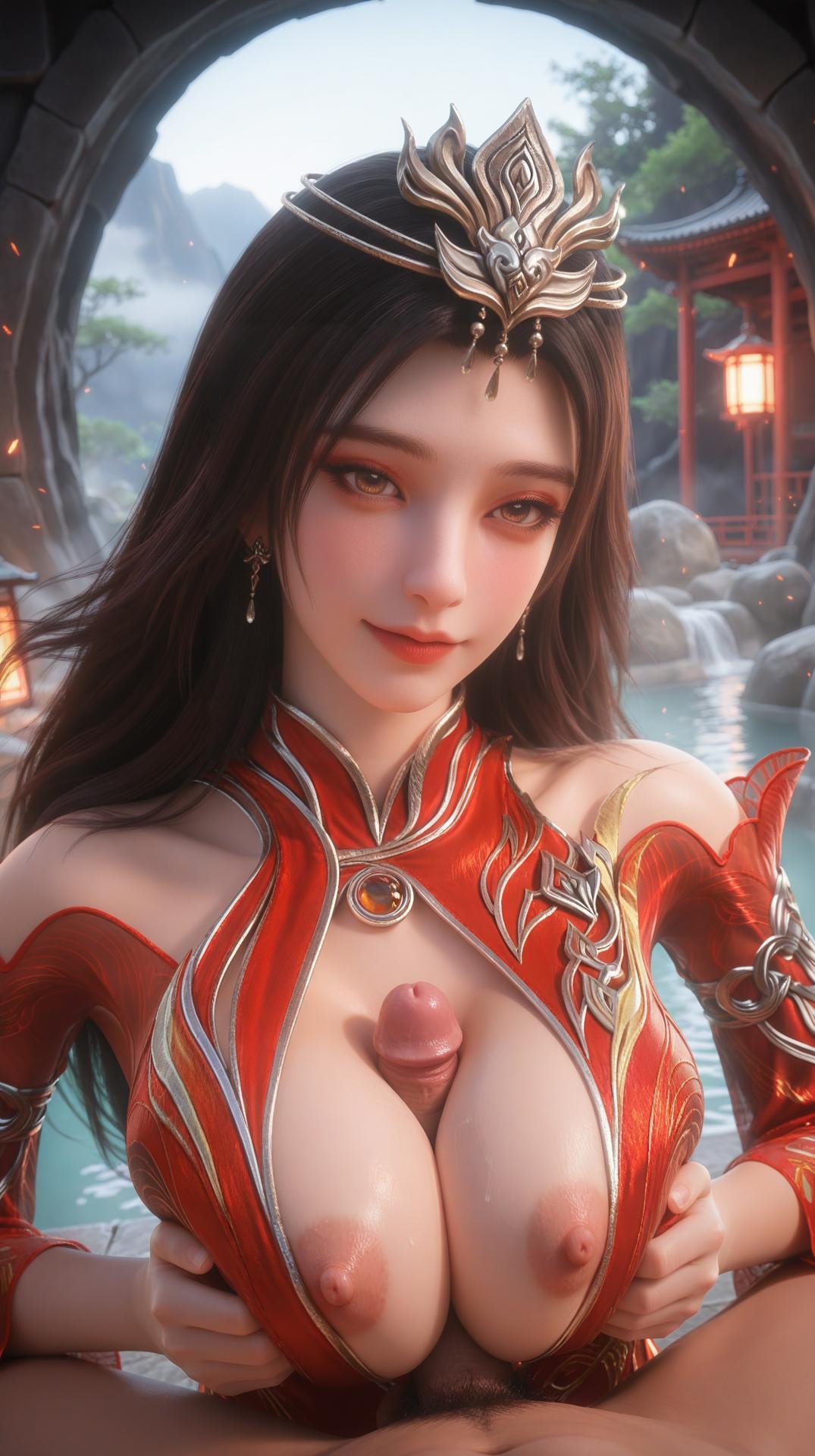 AI Porn - Red-Robed Corpse King Yuxin red outfit character gallery long hair AI Adult Gallery 106P9V