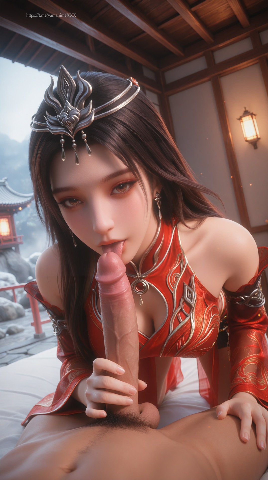 AI Porn - Red-Robed Corpse King Yuxin red outfit character gallery long hair AI Adult Gallery 106P9V