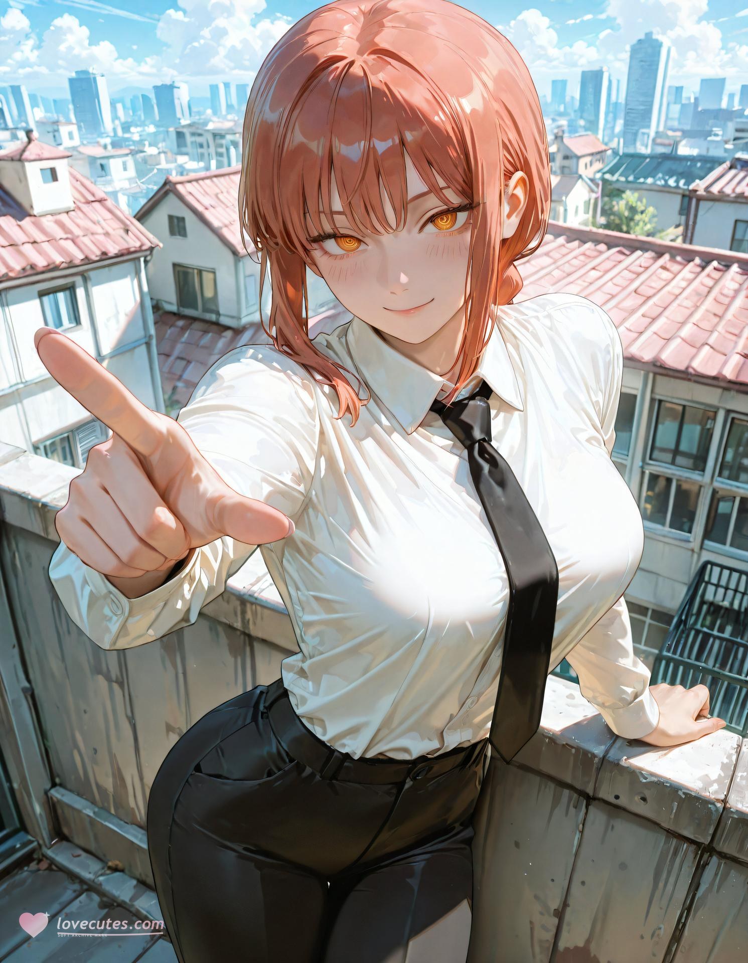 AI Porn - 链锯人 玛奇玛：緊身衣角色寫真長髮AI成人向圖集 103P