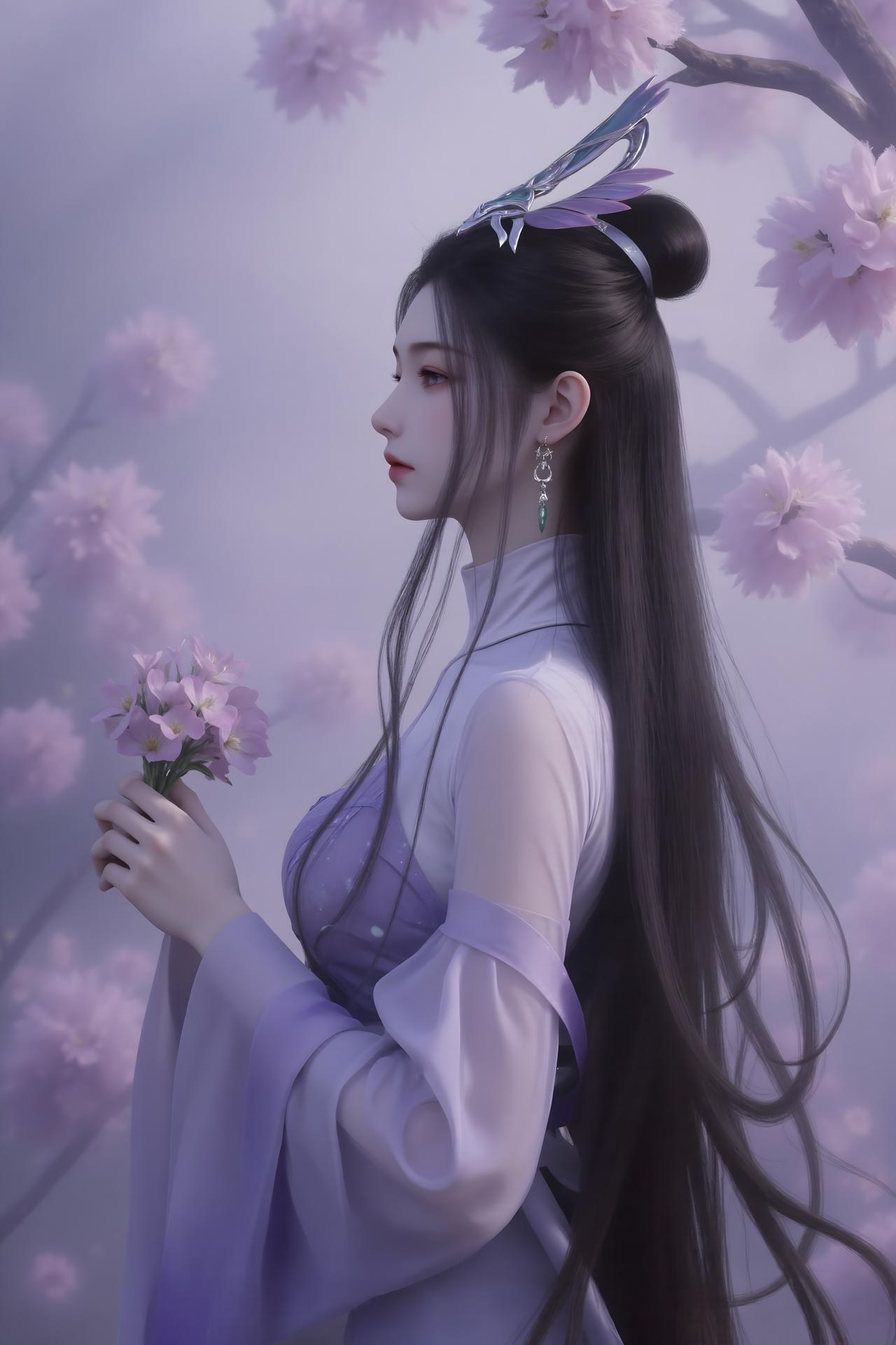 AI Porn - Lu Jiajia fantasy hanfu character gallery long hair AI Adult Gallery 61P