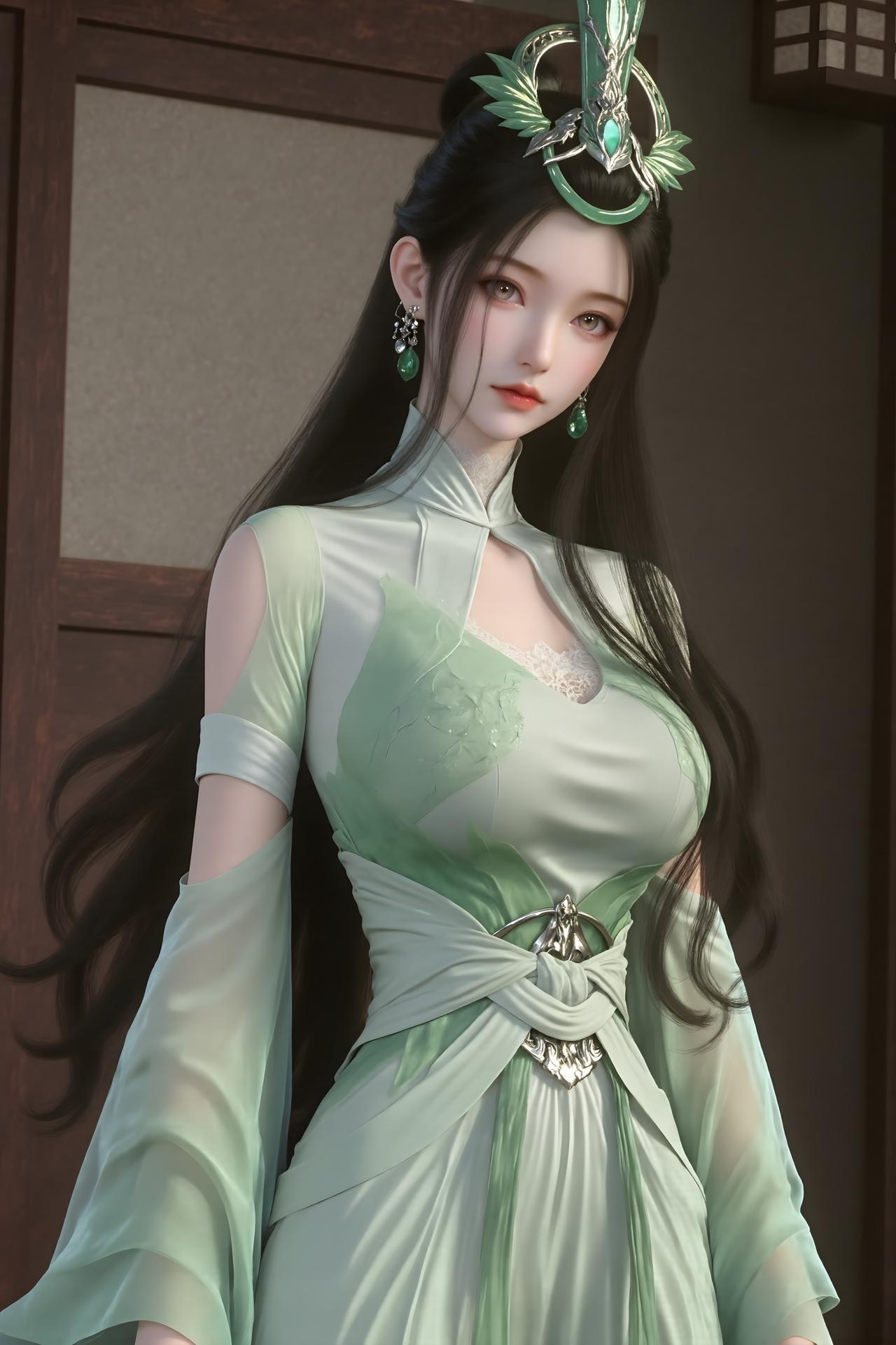 AI Porn - Lu Jiajia fantasy hanfu character gallery long hair AI Adult Gallery 61P