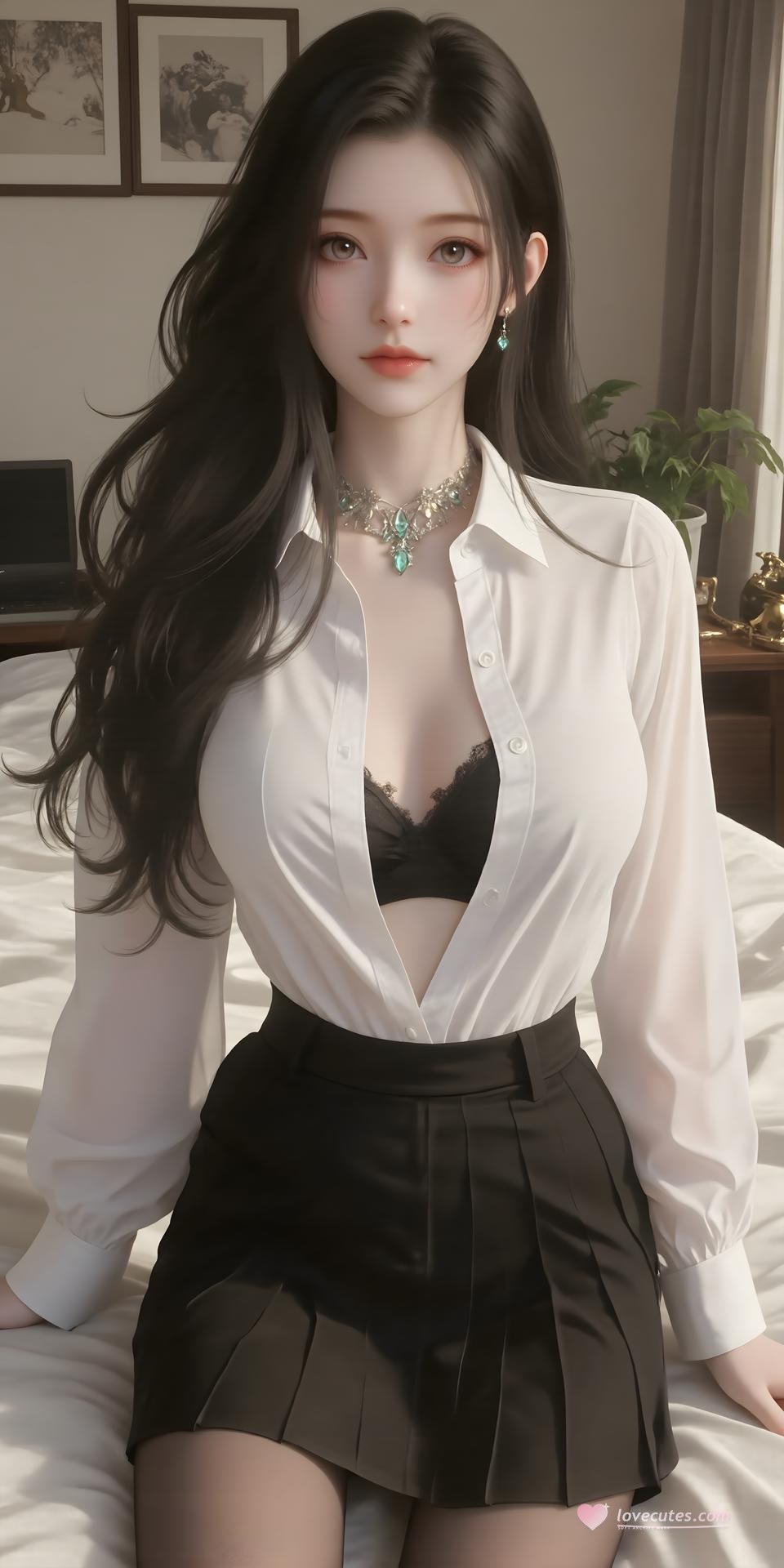AI Porn - 陆嫁嫁：古风角色写真长发AI成人向图集 61P