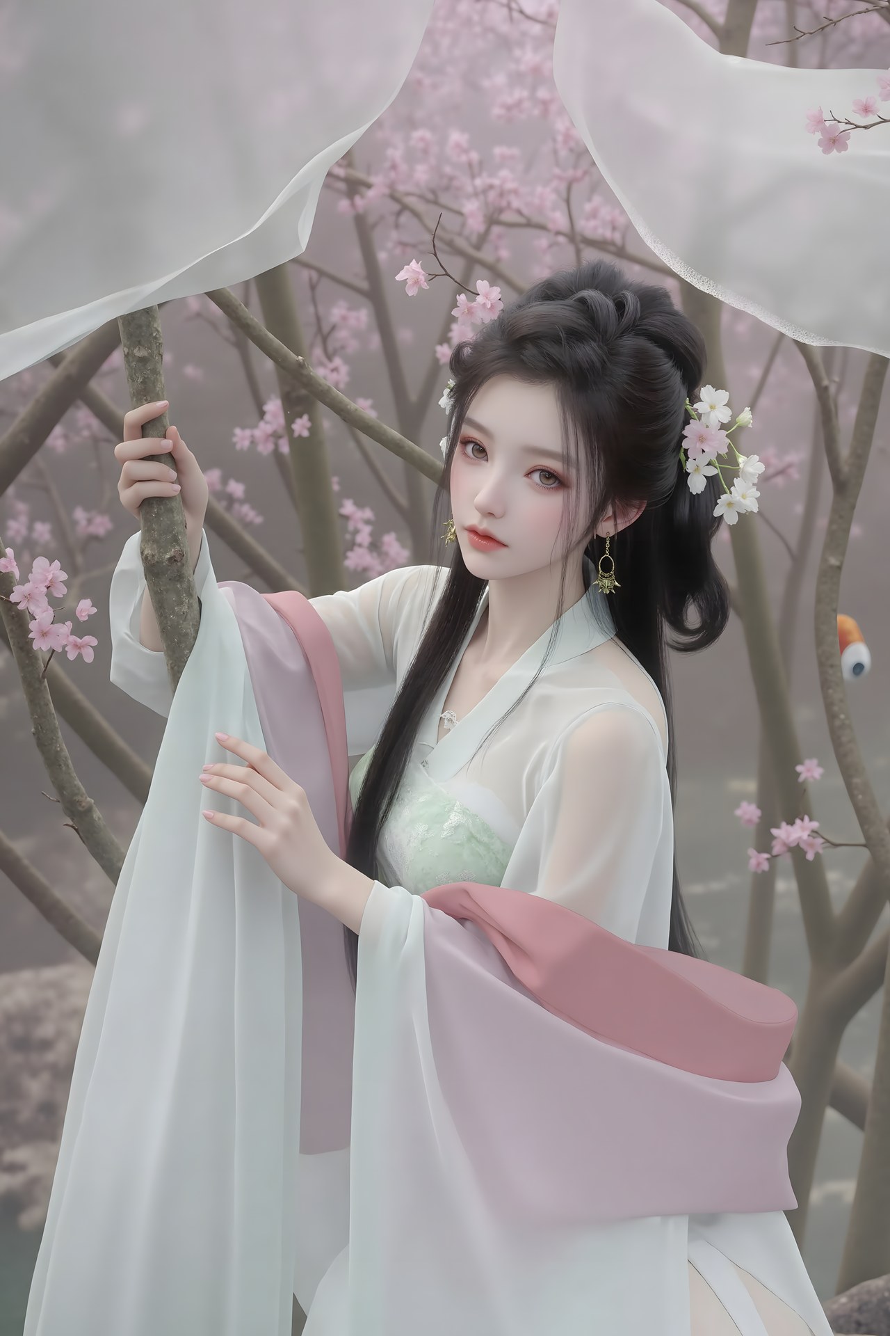 AI Porn - Lu Jiajia fantasy hanfu character gallery long hair AI Adult Gallery 61P