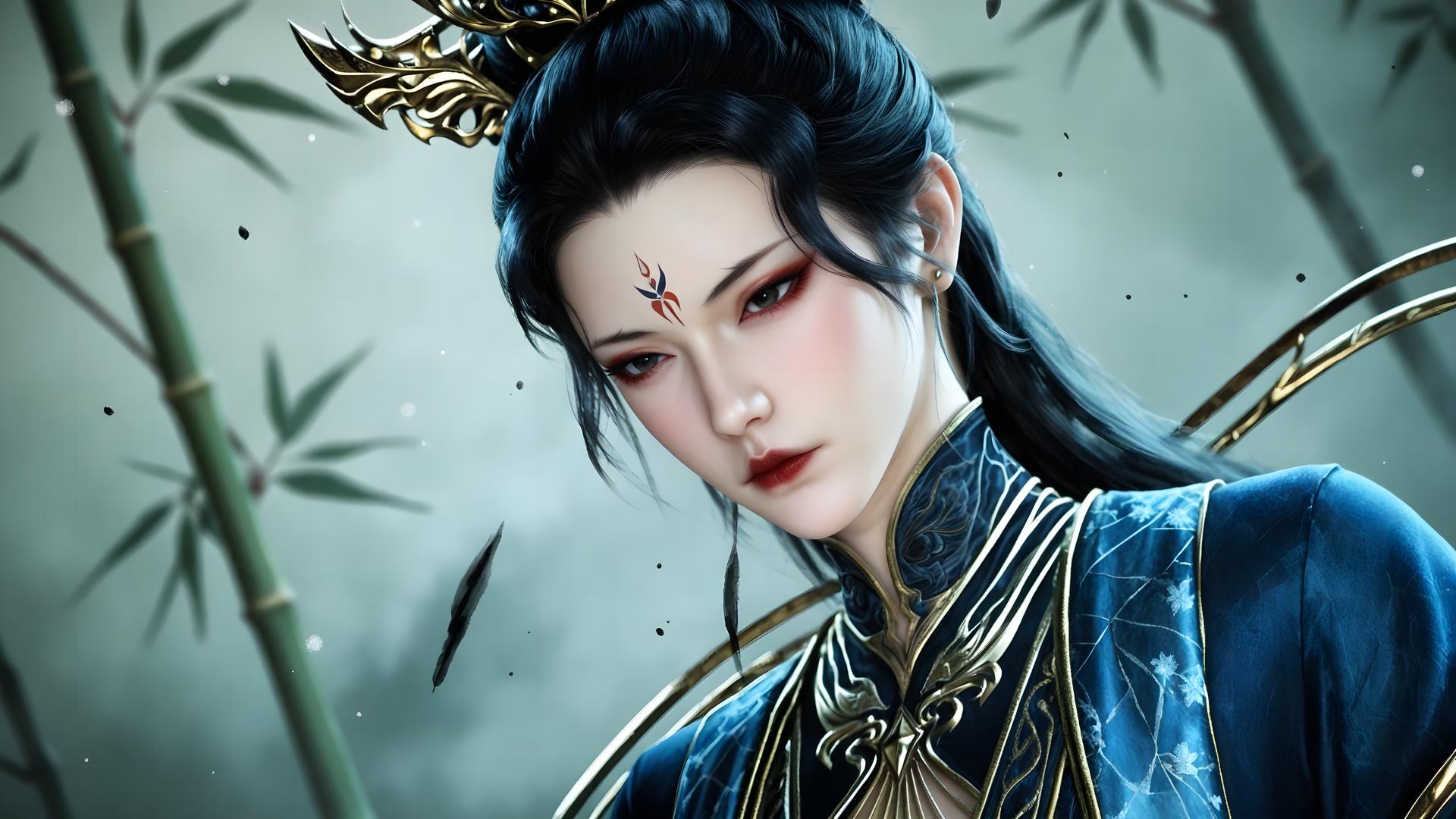 AI Porn - Qiu Dieyi fantasy hanfu character gallery long hair AI Adult Gallery 71P