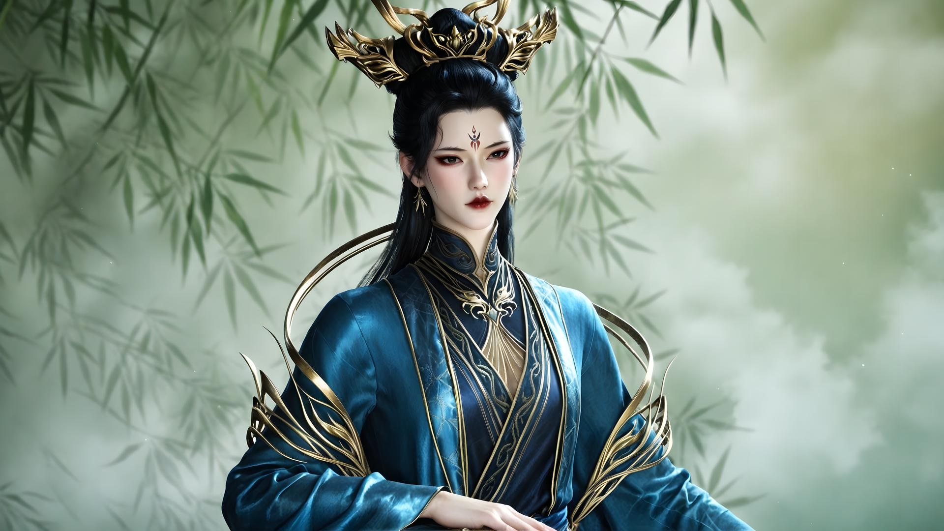AI Porn - Qiu Dieyi fantasy hanfu character gallery long hair AI Adult Gallery 71P