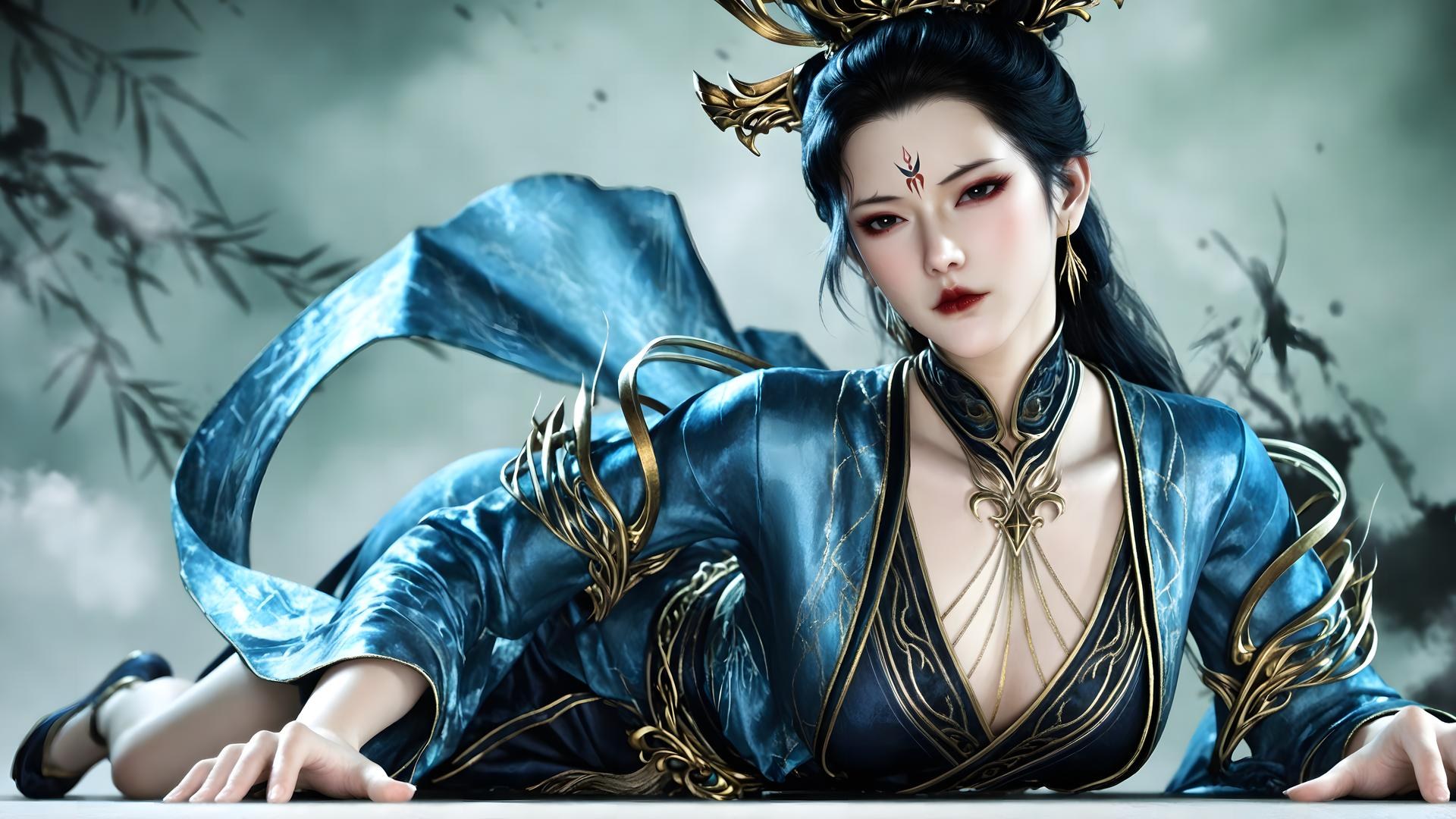 AI Porn - Qiu Dieyi 고풍 캐릭터 갤러리 긴 머리 AI 이미지 갤러리 71P