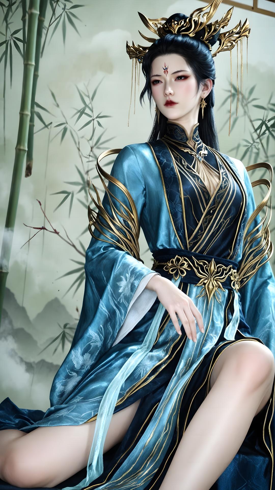 AI Porn - 裘蝶衣：古风角色写真长发AI成人向图集 71P