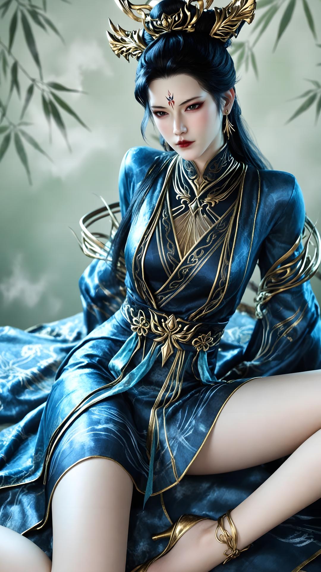AI Porn - 裘蝶衣：古风角色写真长发AI成人向图集 71P